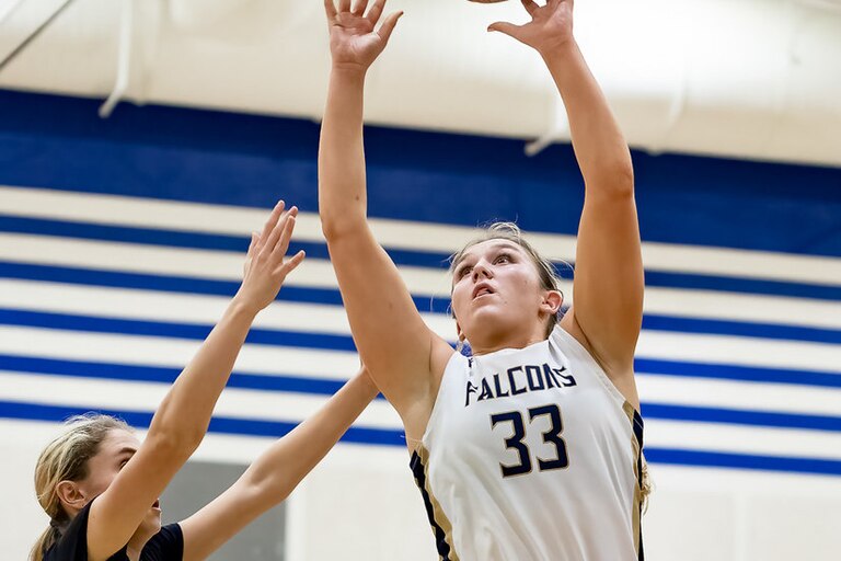 Abby Kavanaugh, shown here during a regular season game, came up with arguably the biggest shot in Severna Park girls basketball history Friday evening in Frederick. The senior's one-handed heave from inside half court went through the basket as time expired, giving Severna Park a stunning 52-49 victory over Urbana in a Class 4A state quarterfinal.