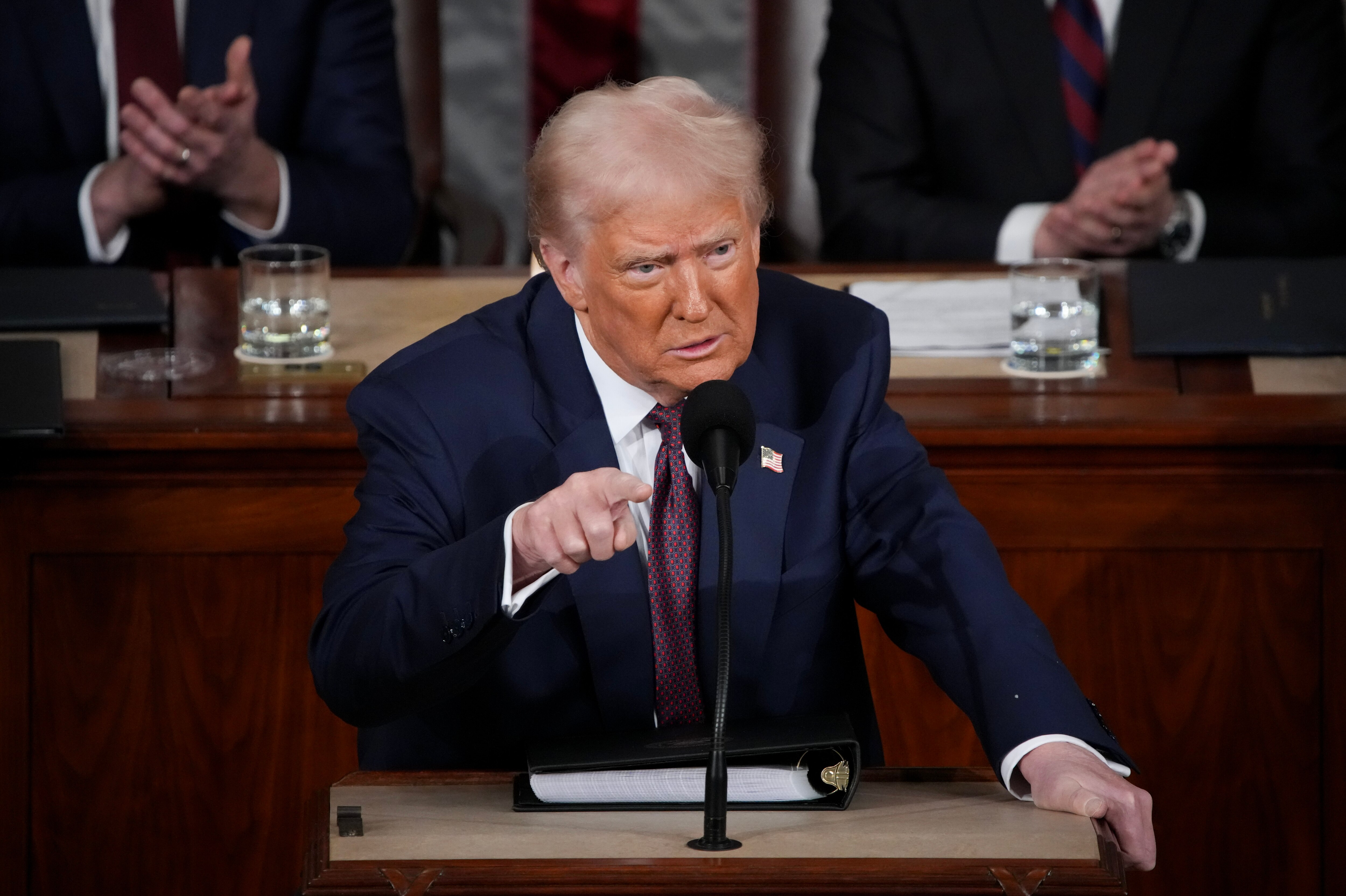 WASHINGTON, DC - MARCH 04: U.S. President Donald Trump addresses a joint session of Congress at the U.S. Capitol on March 04, 2025 in Washington, DC. President Trump was expected to address Congress on his early achievements of his presidency and his upcoming legislative agenda. (Photo by Andrew Harnik/Getty Images)