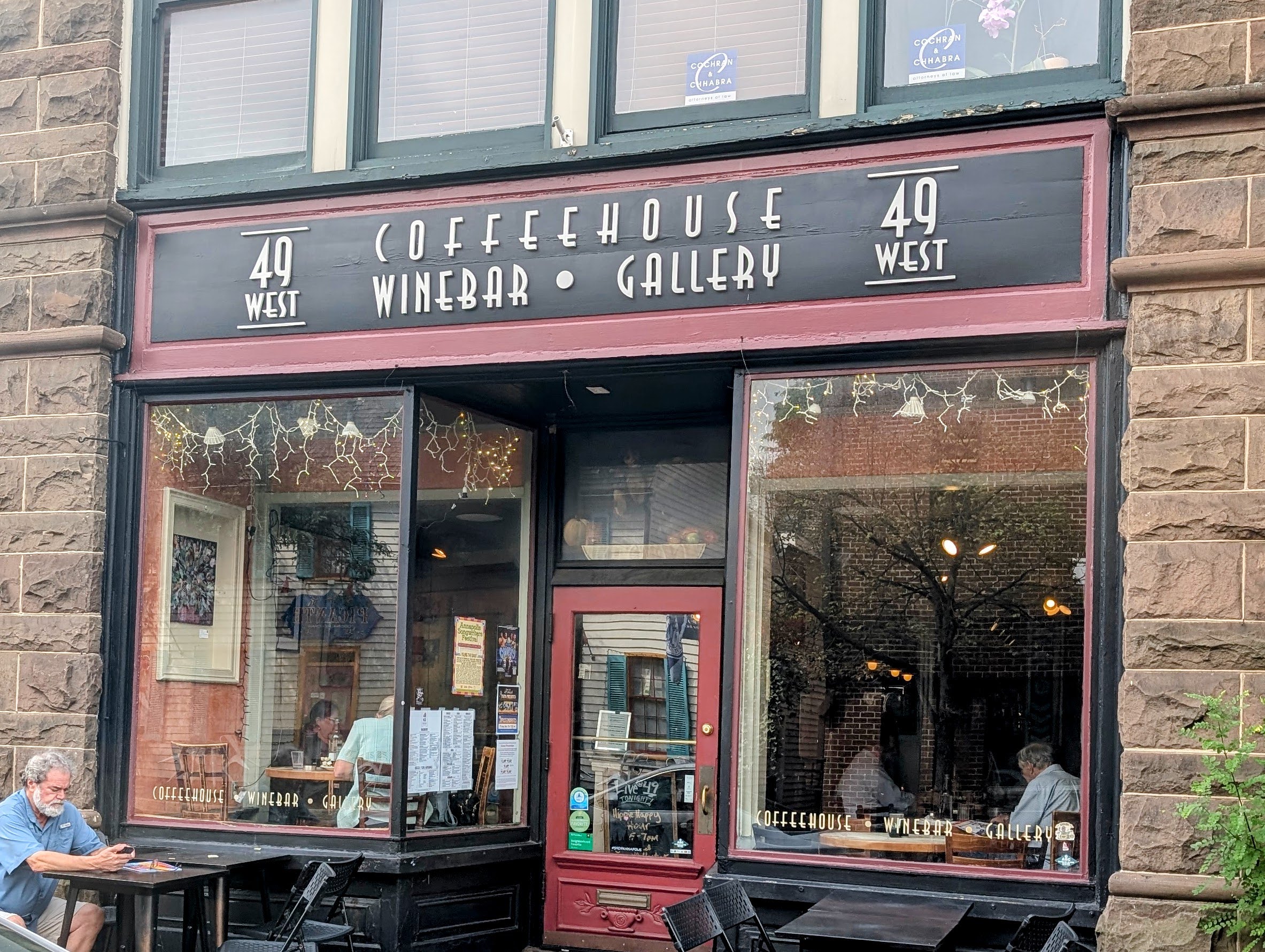 49 West Coffeehouse, Winebar & Gallery has been a fixture on West Street in Annapolis for 31 years. It now has a new owner.