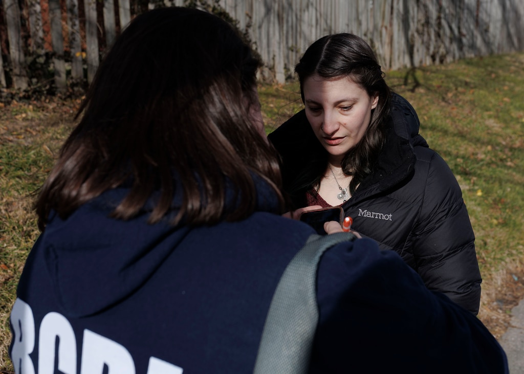 Director of Compliance and Organizational Development, Deana Krizan, and Crisis Response Team Clinician Brittany Trexler make calls looking for resources for an unhoused individual on a call.