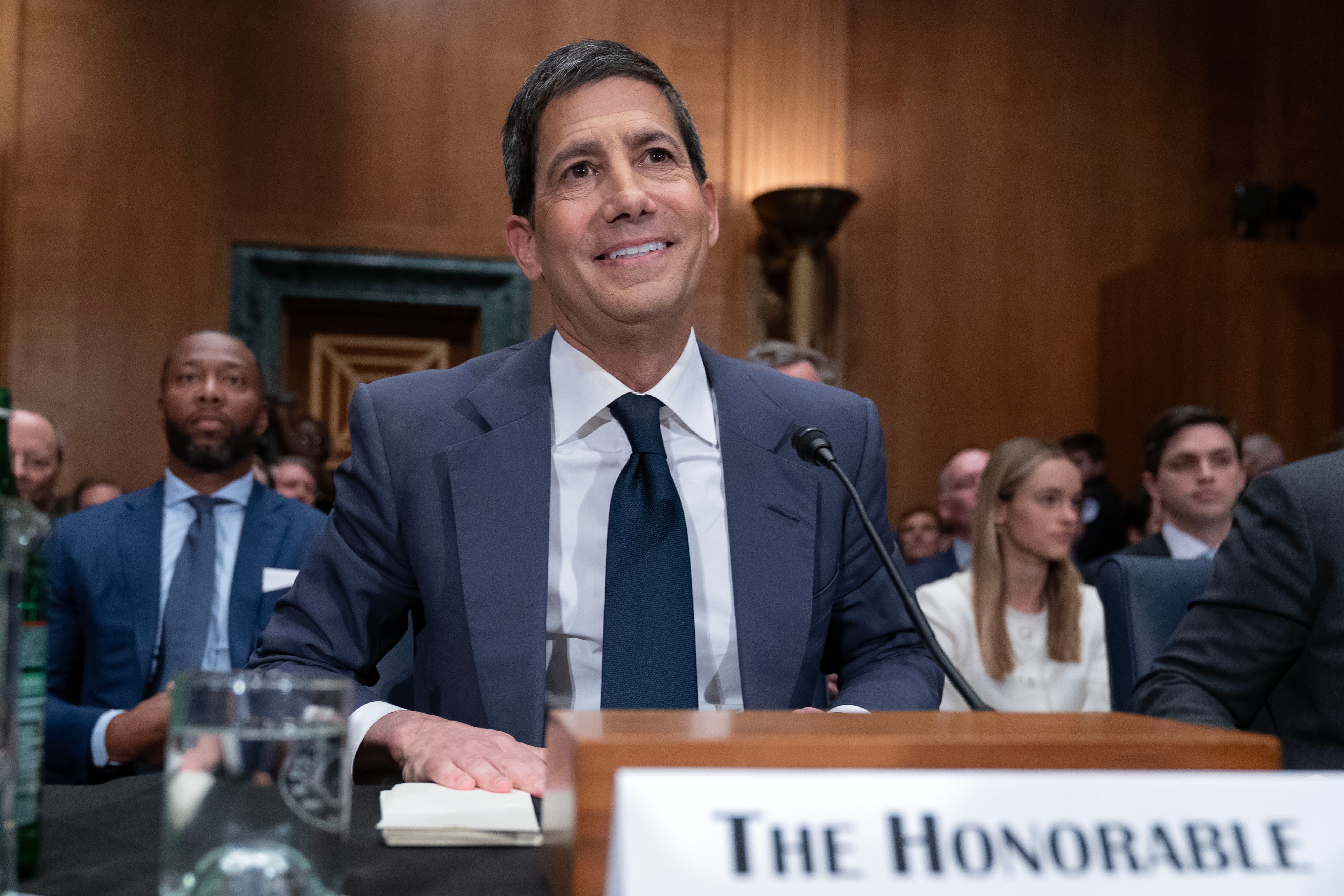 Kevin Warsh testifies during his nomination hearing to be a member and chairman of the Federal Reserve Board of Governors before a Senate committee in April. He said this week that "inflation is too high and has been for too long."