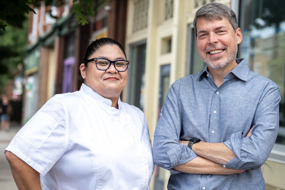 Kiko Wilson, left, with Tony Foreman. She will be chef at Foreman Wolf's new concept, The Duchess.
