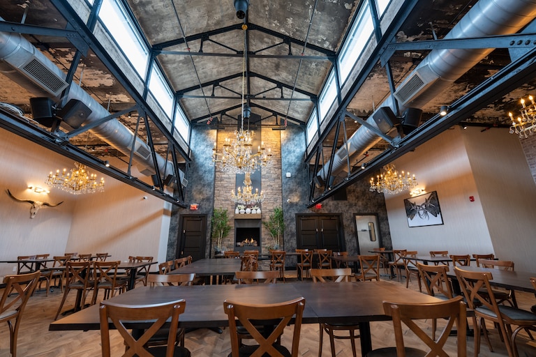 The Barn and Lodge opens Tuesday in the Hampden Rotunda after two years of delays.