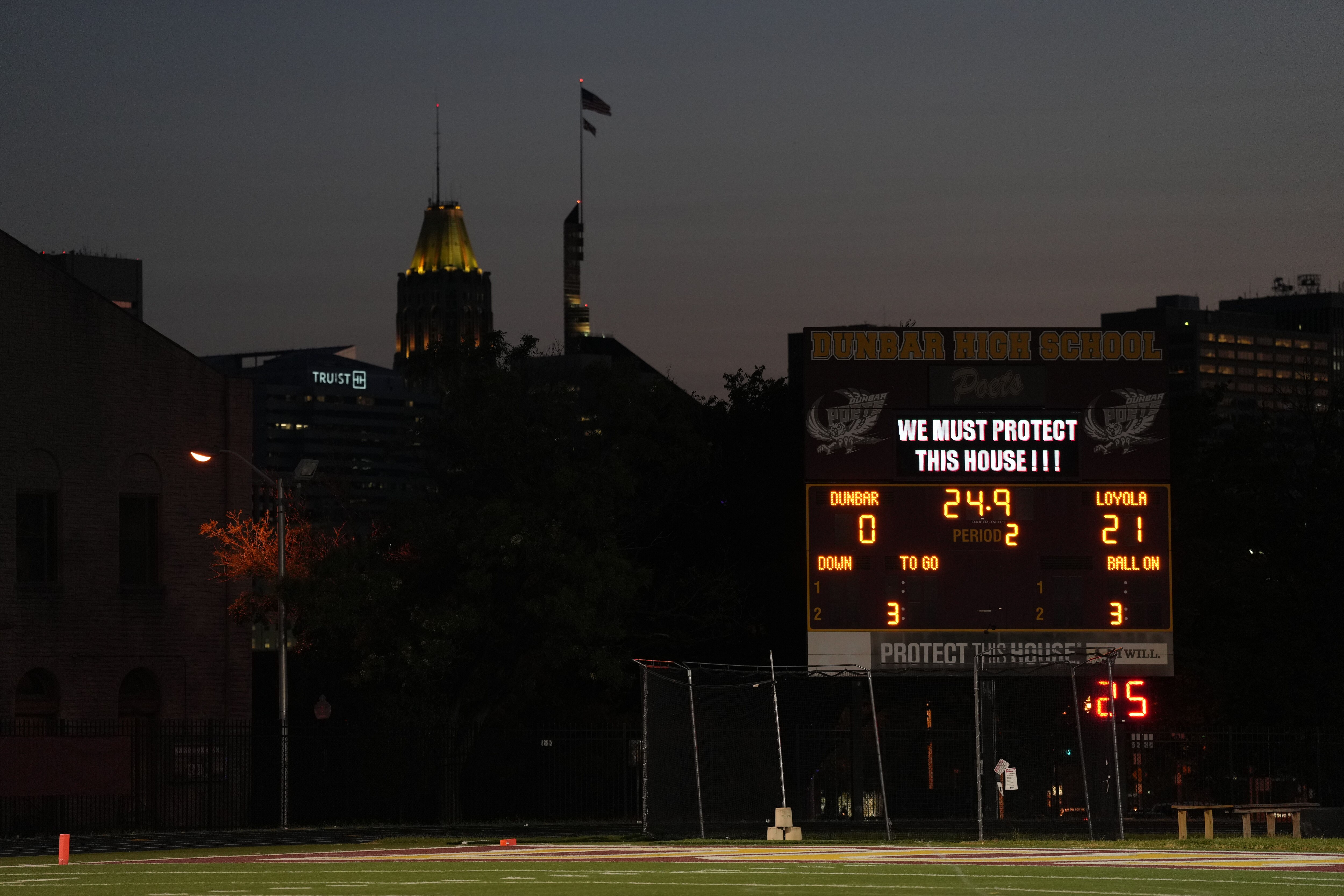 Dunbar High School’s football home opener on Sept. 1 was canceled mid-game when shots were fired outside the stadium.