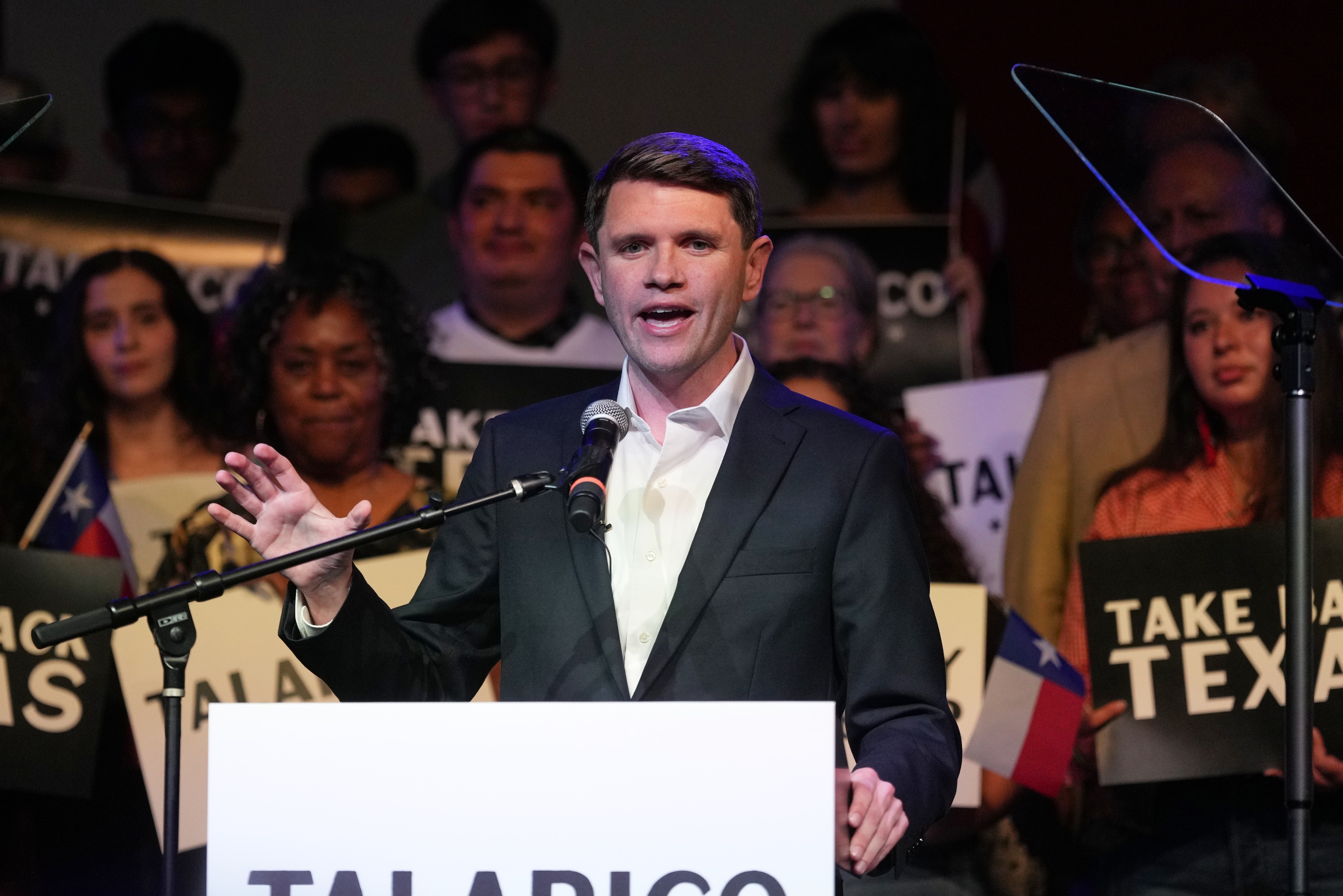 Texas Democratic Senate candidate Texas state Rep. James Talarico, D-Austin, speaks for the first time since winning the Democratic nomination in Austin, Wednesday, March 4, 2026. (AP Photo/Eric Gay)