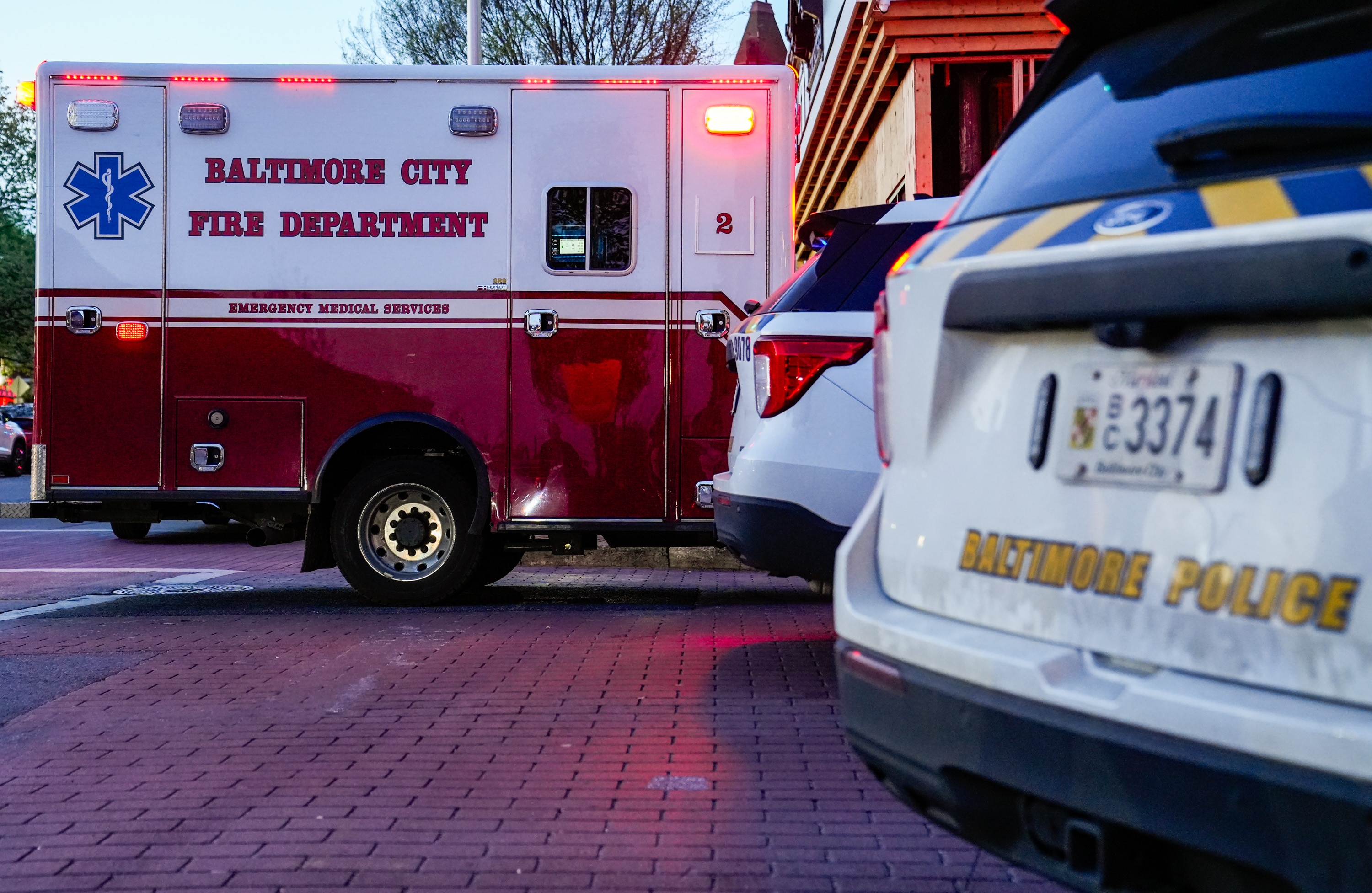 The Baltimore City Police and Fire Departments responded to a vehicle on fire Thursday night.