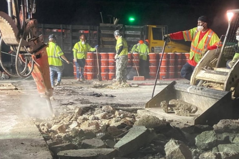 Emergency crews repaired northbound Interstate 97 lanes that buckled on July 3 during the heat wave.