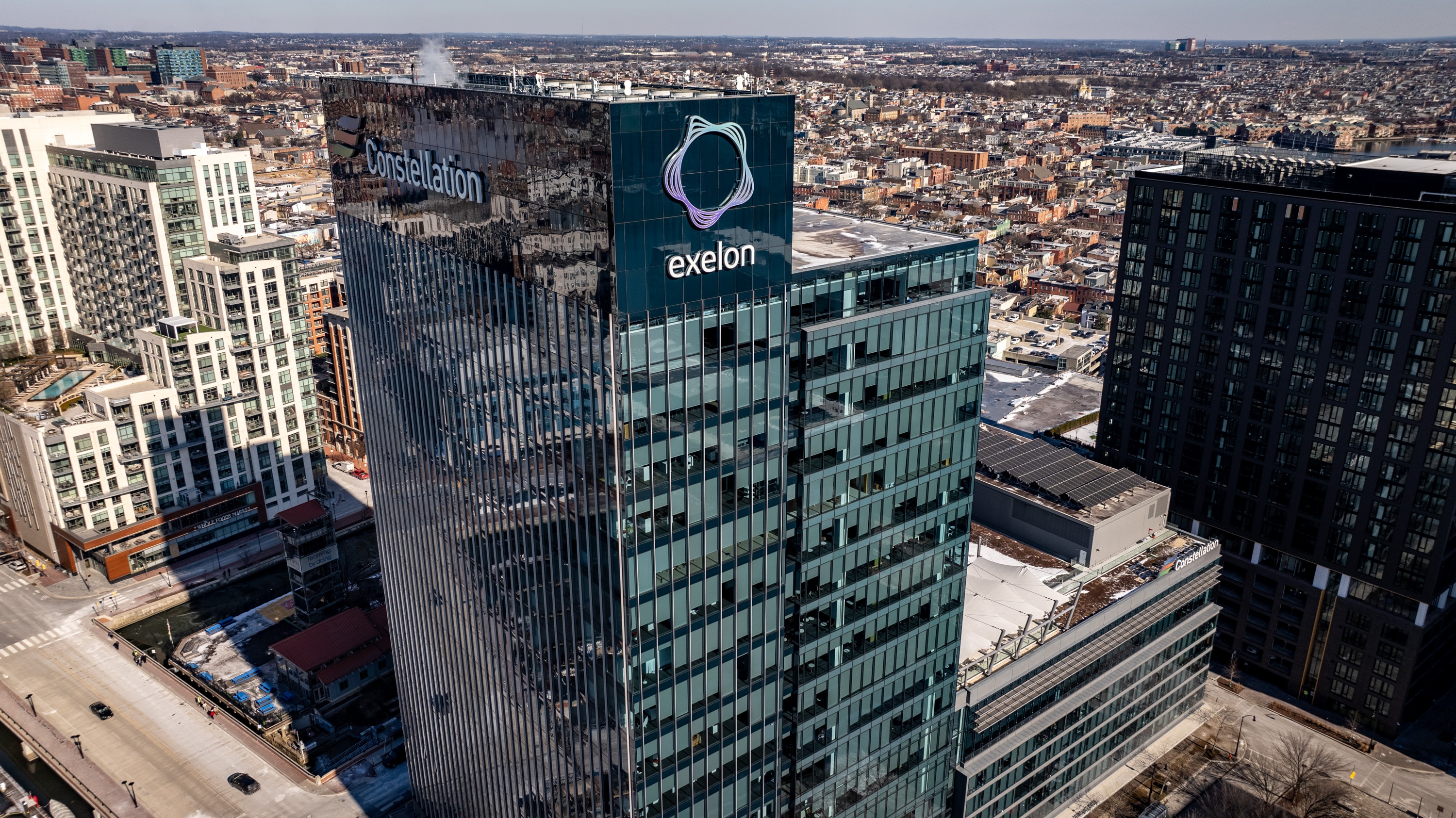 The 21-story, mixed-use Constellation Building serves as the headquarters of Constellation Energy and a regional office for the Exelon Corporation.