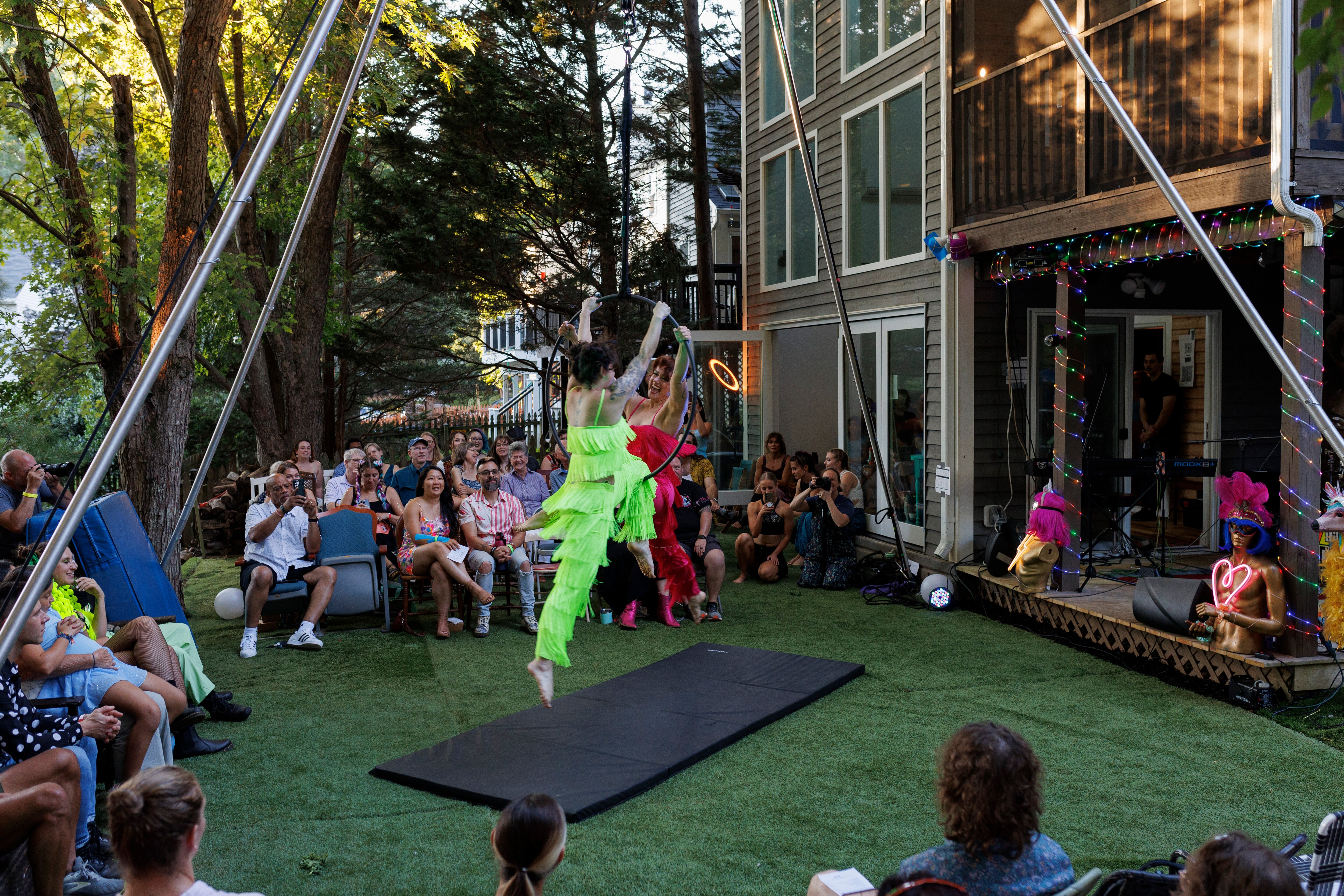 Performers from Maryland, Washington D.C. and Virginia present their wildest acts for a backyard audience in Columbia.