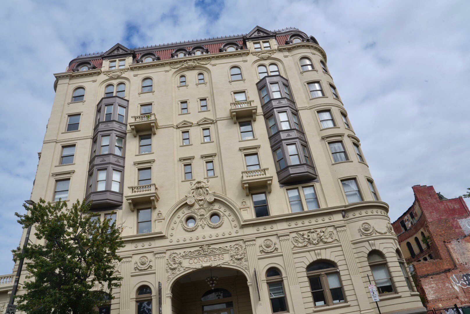 The apartment building located at 306 West Franklin St. is where Pava LaPere lived and was later found deceased on the rooftop. (Kaitlin Newman/The Baltimore Banner)
