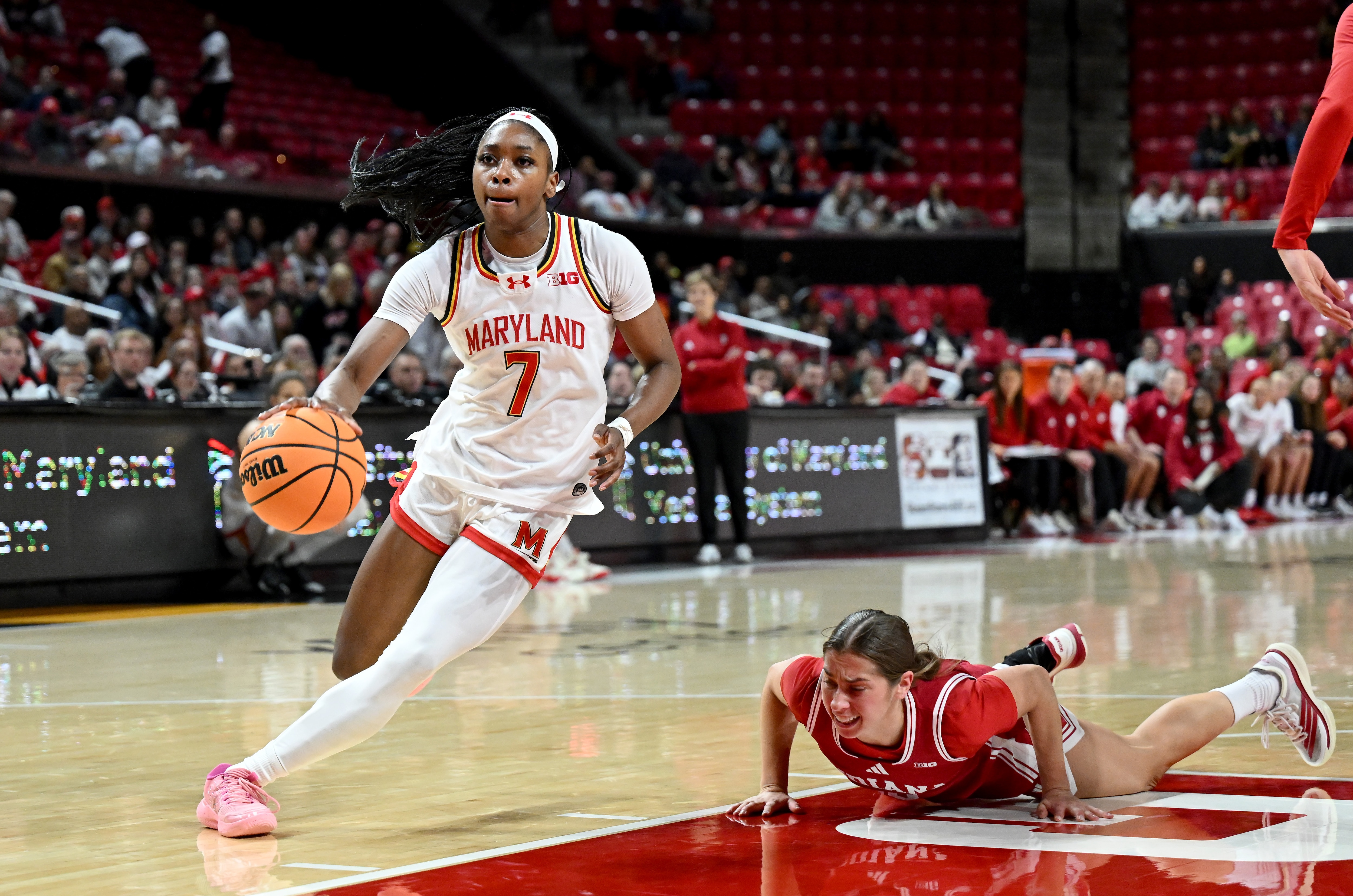 Oluchi Okananwa, pictured against Indiana, scored 17 of her 27 points in the second half against Oregon on Thursday night.