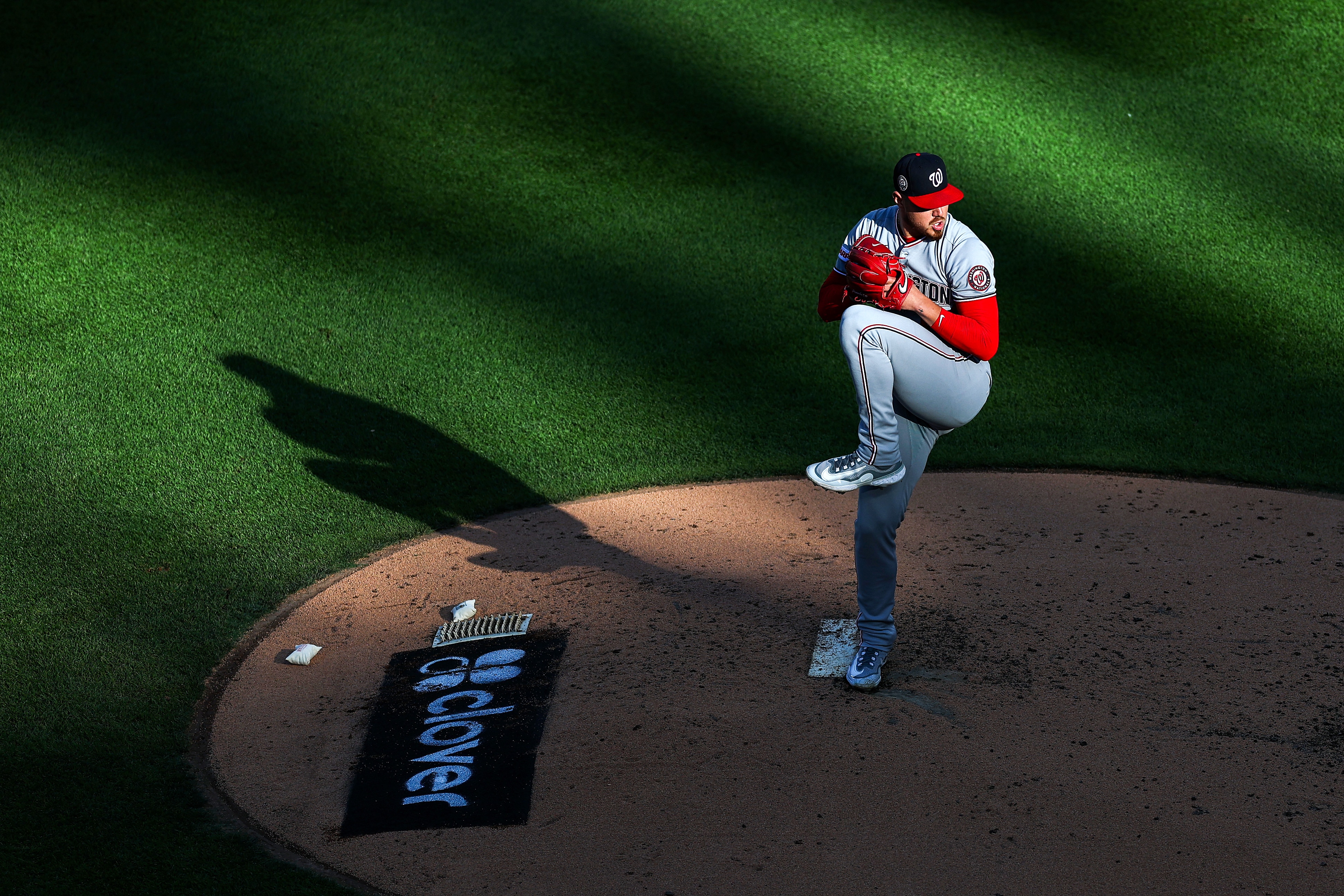 NEW YORK, NEW YORK - SEPTEMBER 20: Cade Cavalli #24 of the Washington Nationals pitches during the second inning against the New York Mets at Citi Field on September 20, 2025 in the Queens borough of New York City.