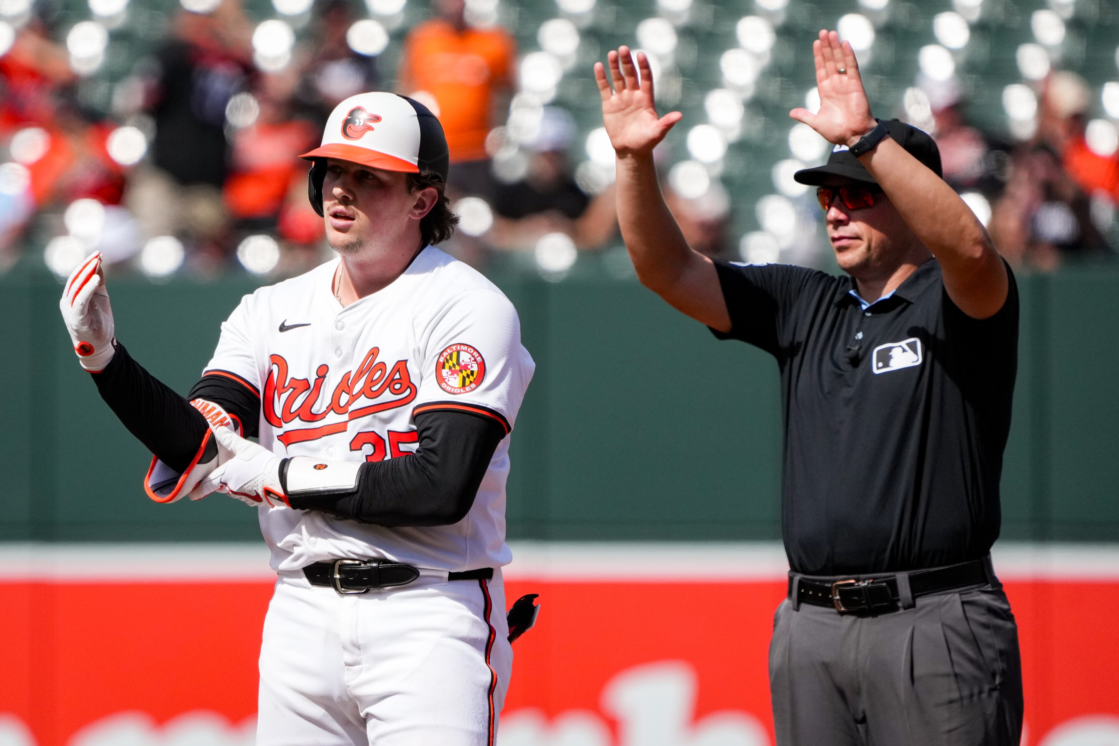 Catcher Adley Rutschman hit a key double in the fourth inning Thursday as the Orioles beat the Giants 5-3.