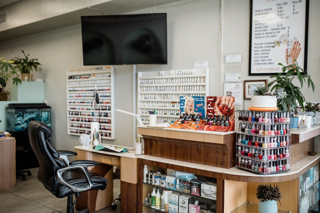 HAGERSTOWN, MD - July 22, 2026: The interior of Nail Palace and Spa is seen in Hagerstown, Maryland on July 22, 2026. Rosem Morton for The Baltimore Banner