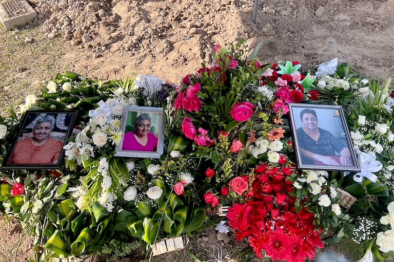 The funeral of Roxana de Segovia's mother in El Salvador, which Aranibar helped facilitate by repatriating her remains from Washington, D.C.