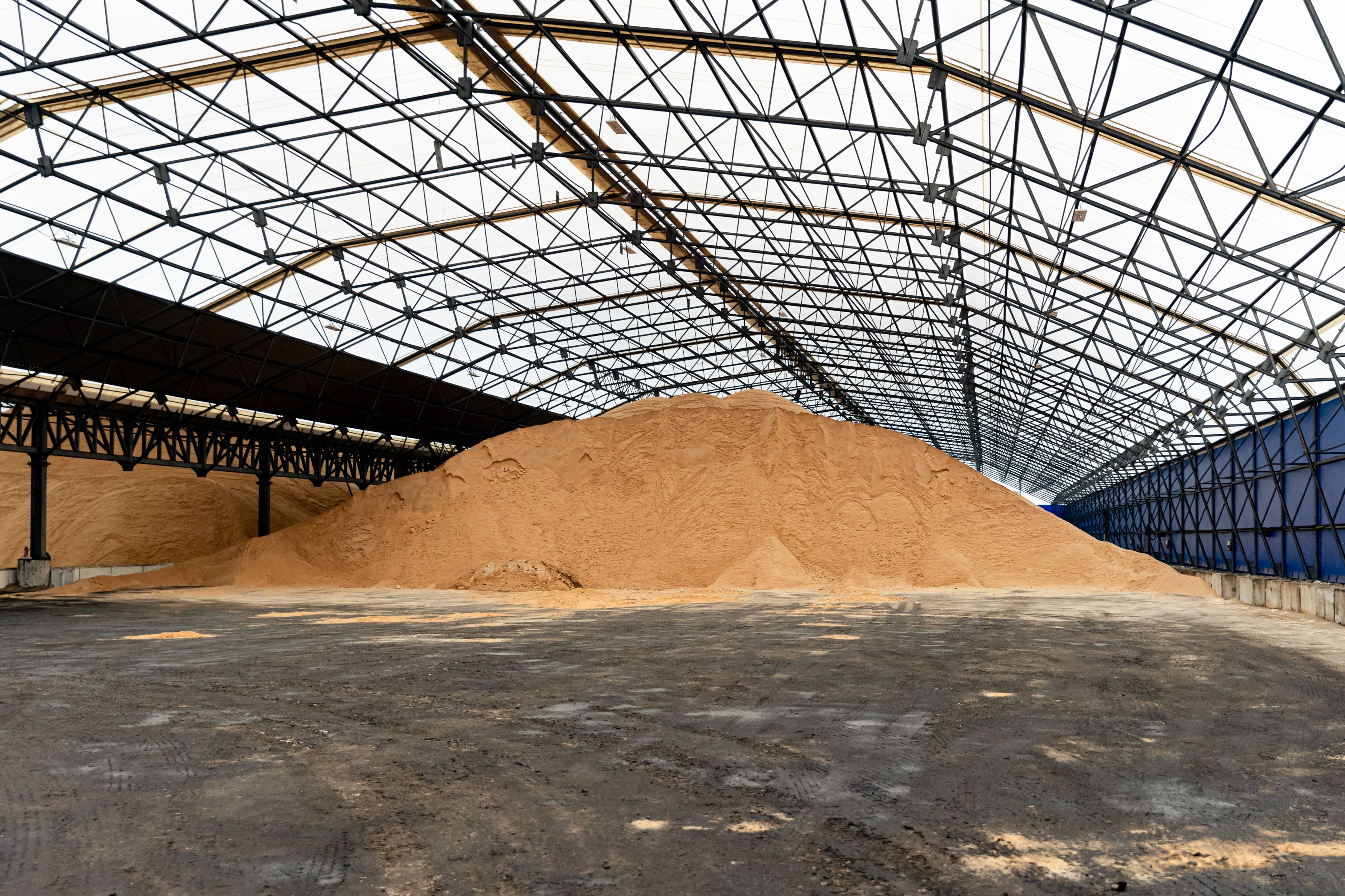 Piles of sugar in a warehouse at the Canton Port Services headquarters in Baltimore. Maryland imports more than $1 billion in goods each year from Brazil, a majority which is sugar and confectionery products.
