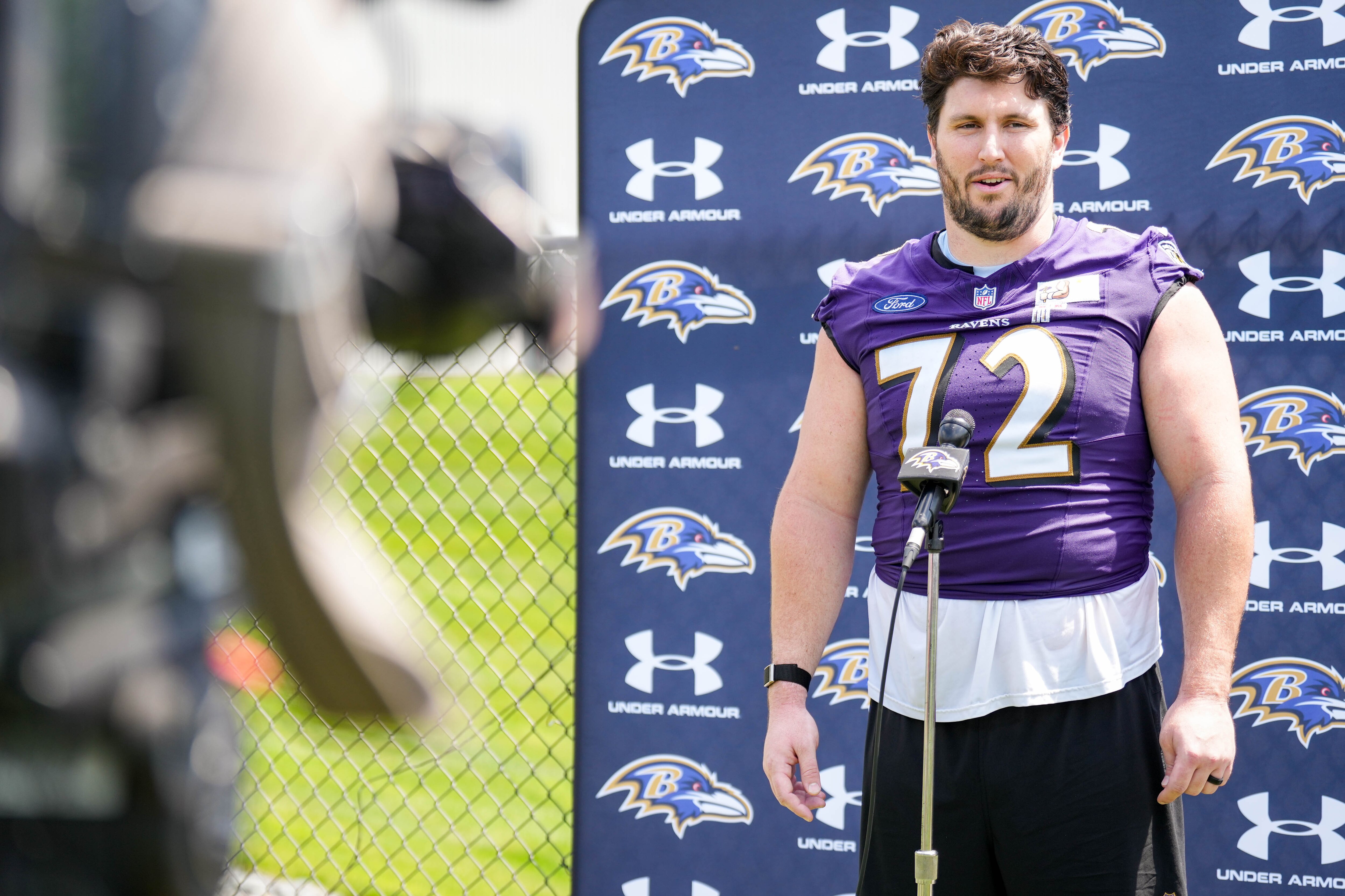 Ravens guard Andrew Vorhees should have the inside track for a starting spot after returning last year from a torn ACL. 