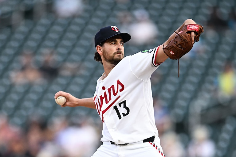 Minnesota Twins right-hander Dean Kremer pitches against the Orioles in the first inning.