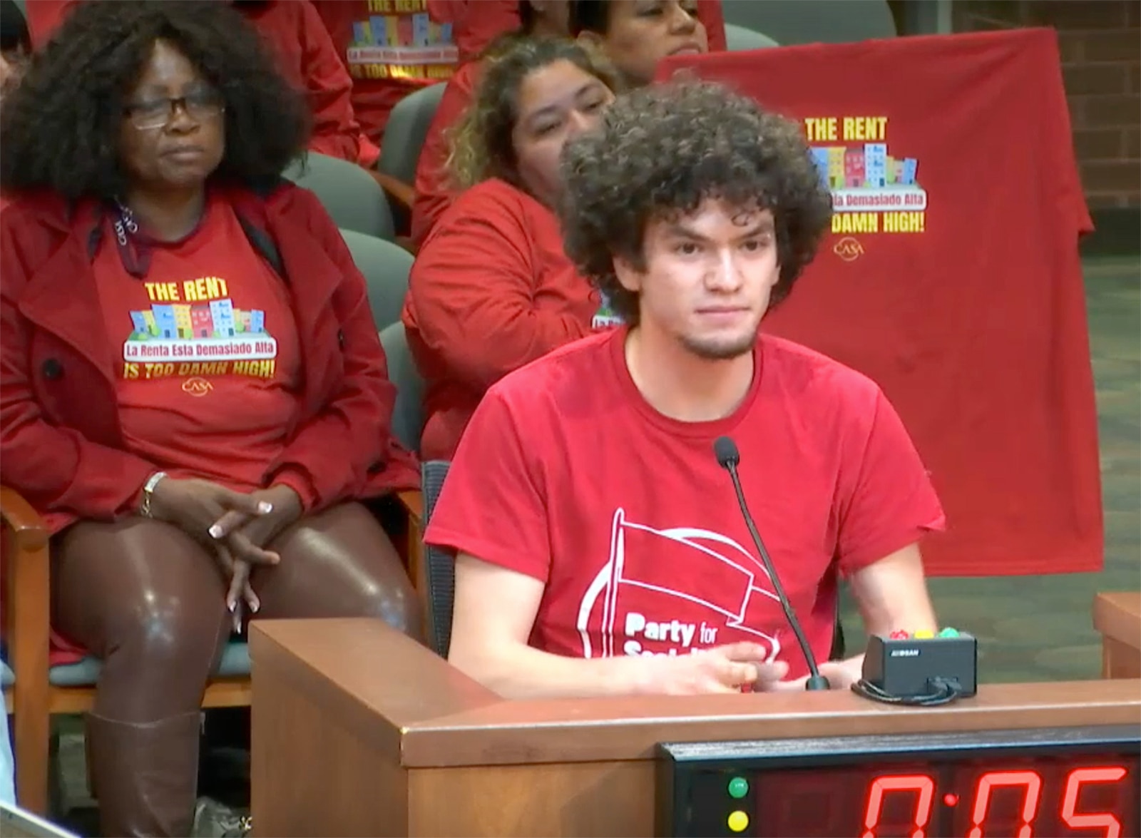 Jose Terrasa testified in support of propsed amendments of a rent stabilization bill at Howard County Council's public hearing December 4, 2023.