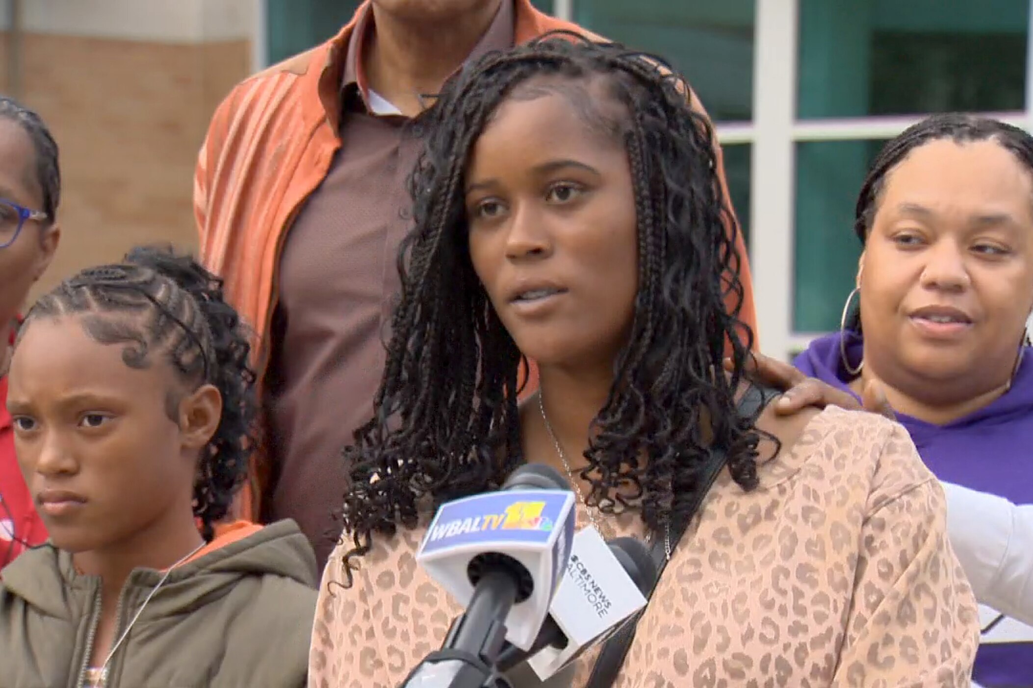 Nyjada Billy, the mother of 3-year-old Jordan Bright, speaks after the juvenile court sentencing of the 14-year-old who struck and killed Bright while driving a stolen car in Baltimore.