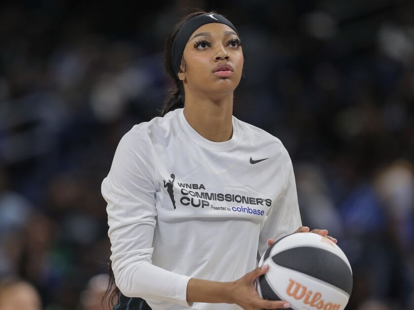 CHICAGO, IL - JUNE 04: Angel Reese #5 of the Chicago Sky prior to the start of the second half against the New York Liberty on June 4, 2024 at Wintrust Arena in Chicago, Illinois. (Photo by Melissa Tamez/ Icon Sportswire)