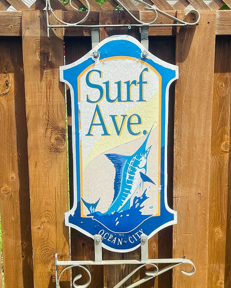 A Surf Avenue - Boardwalk Street Number Sign being auctioned by Plak That.