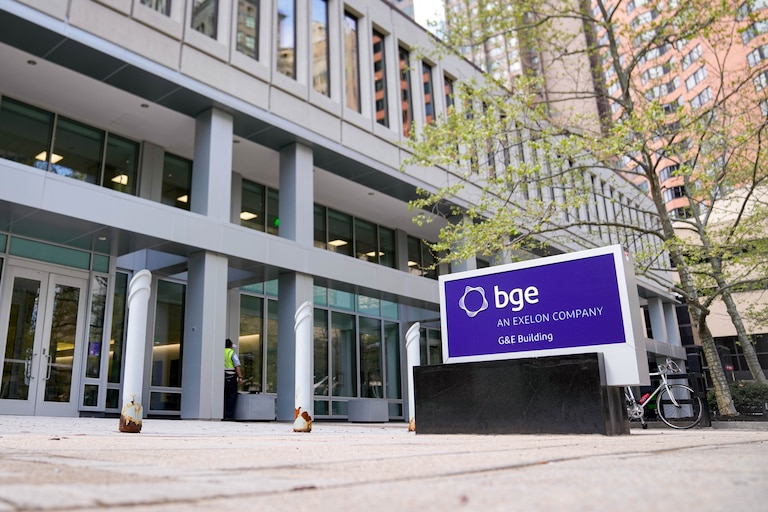 The exterior of Baltimore Gas & Electric’s downtown headquarters in Baltimore, Md. on Tuesday, April 15, 2025.