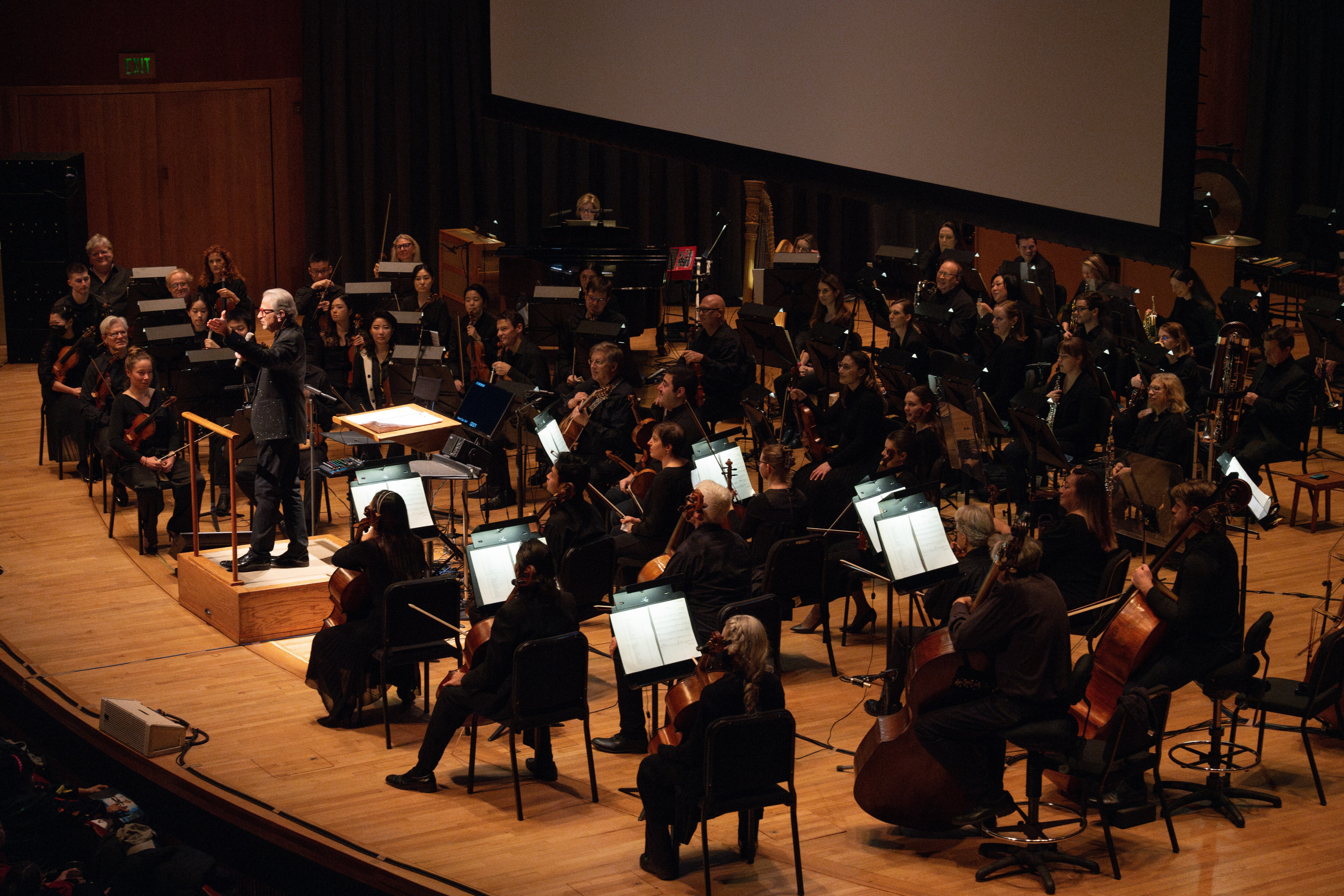Baltimore Symphony Orchestra players led by Principal Pops Conductor, Jack Everly, take the stage prior to a performance on January 5, 2025 in Baltimore, MD.