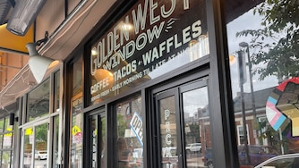 The takeout window at Golden West Cafe on Hampden's Avenue.
