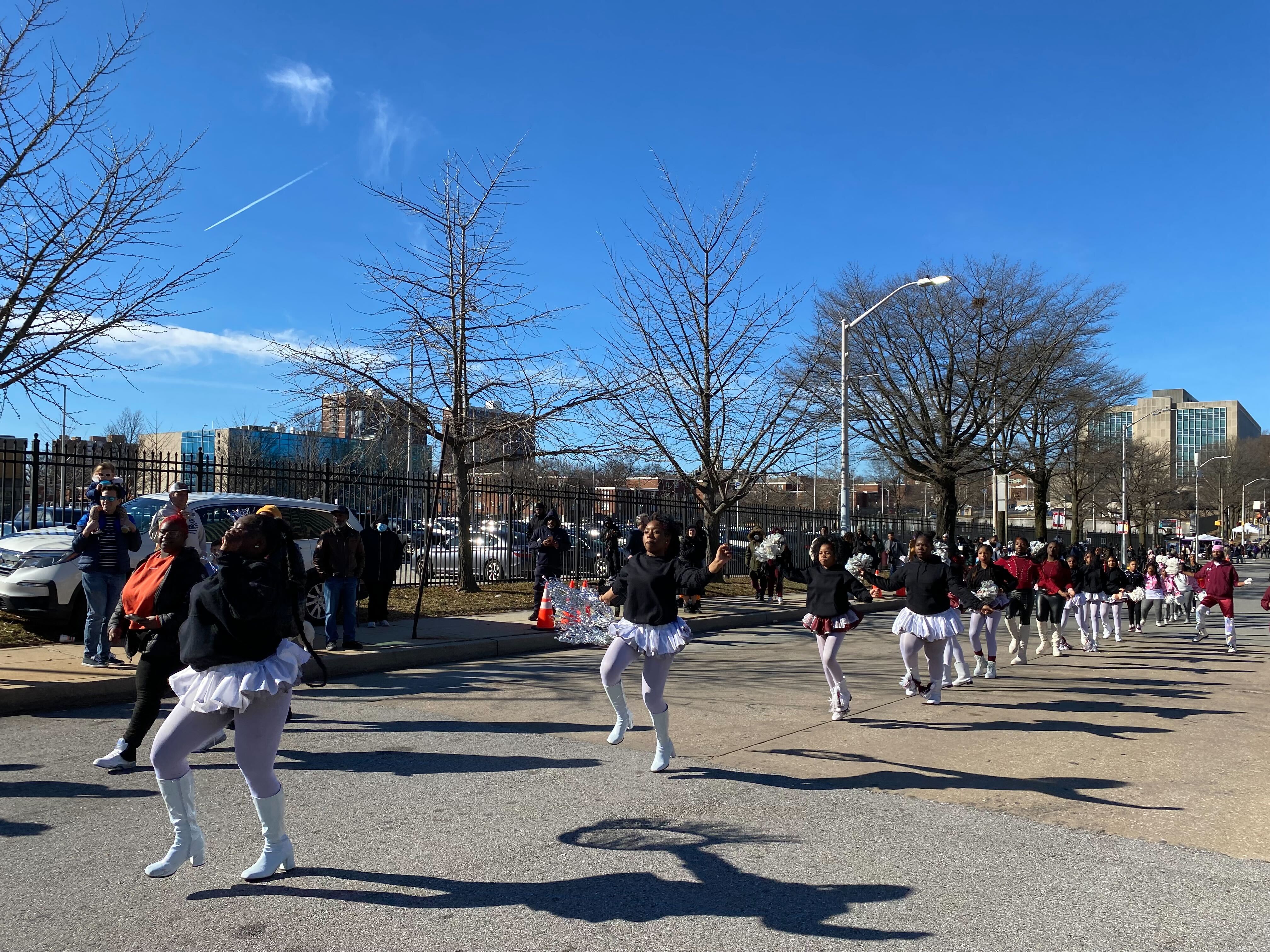 Young people perform during Baltimore’s Martin Luther King Jr. Day Parade, which returned on Jan. 16, 2023 for the first time since the start of the coronavirus pandemic. (Photo: Hallie Miller)