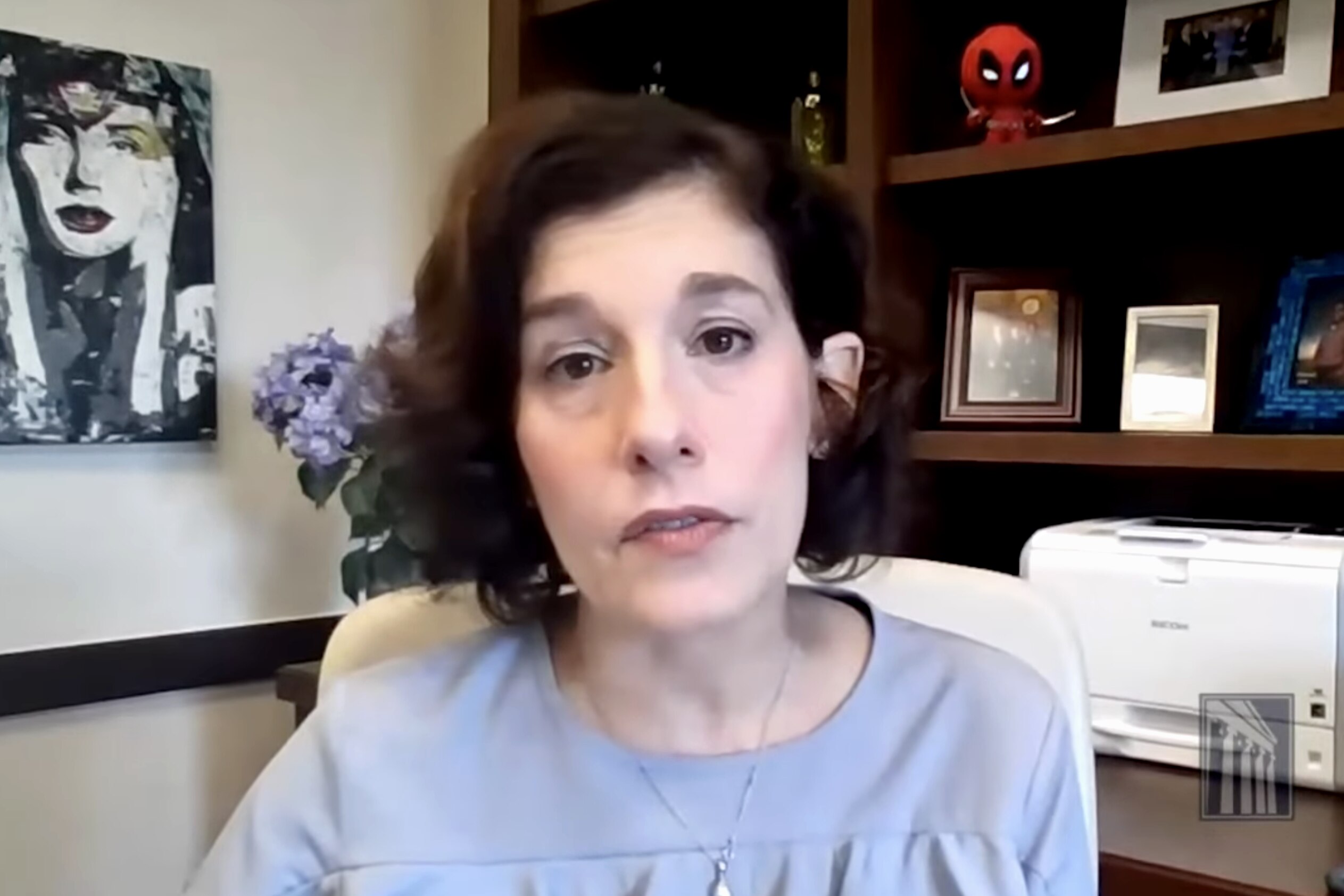 A screenshot from a talk given by Judge Paula Xinis in 2021 to U.S. Courts. Xinis spoke in late March during a virtual observance of Women’s History Month hosted by the Administrative Office of the U.S. Courts.