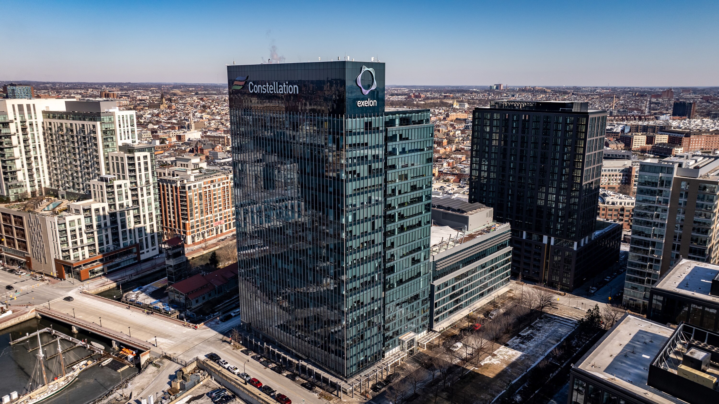 The 21-story, mixed-use Constellation Building serves as the headquarters of Constellation Energy and a regional office for the Exelon Corporation.