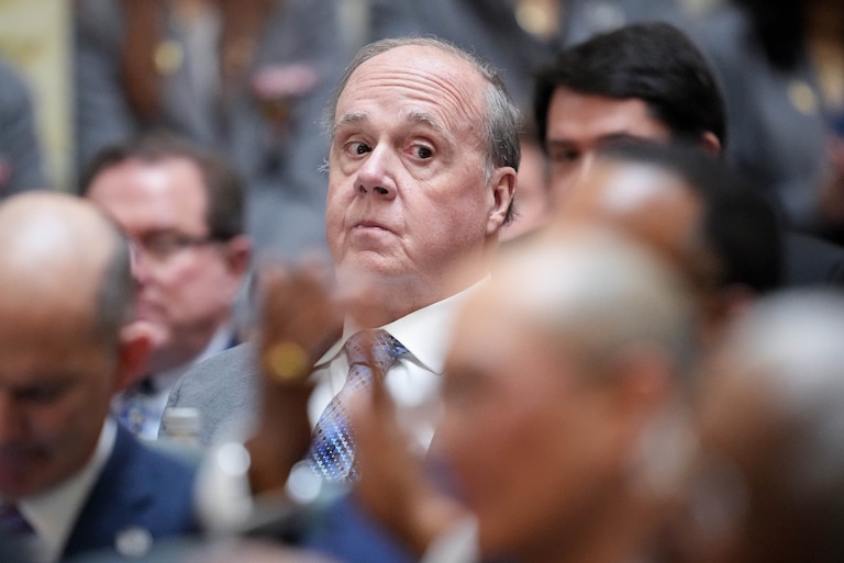 Del. Bob Long, a Baltimore County Republican, attends Gov. Wes Moore’s State of the State address in the Maryland State House in Annapolis, Md. on Wednesday, February 5, 2025.