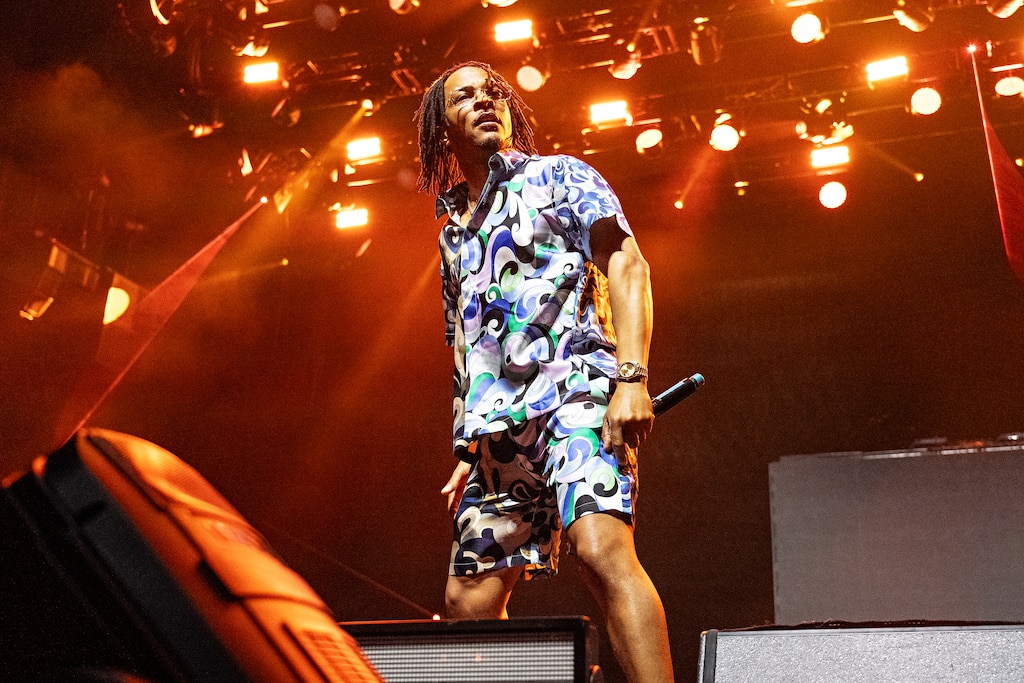T.I. performs at the Essence Festival on Saturday, July 1, 2023, at the Caesars Superdome in New Orleans.