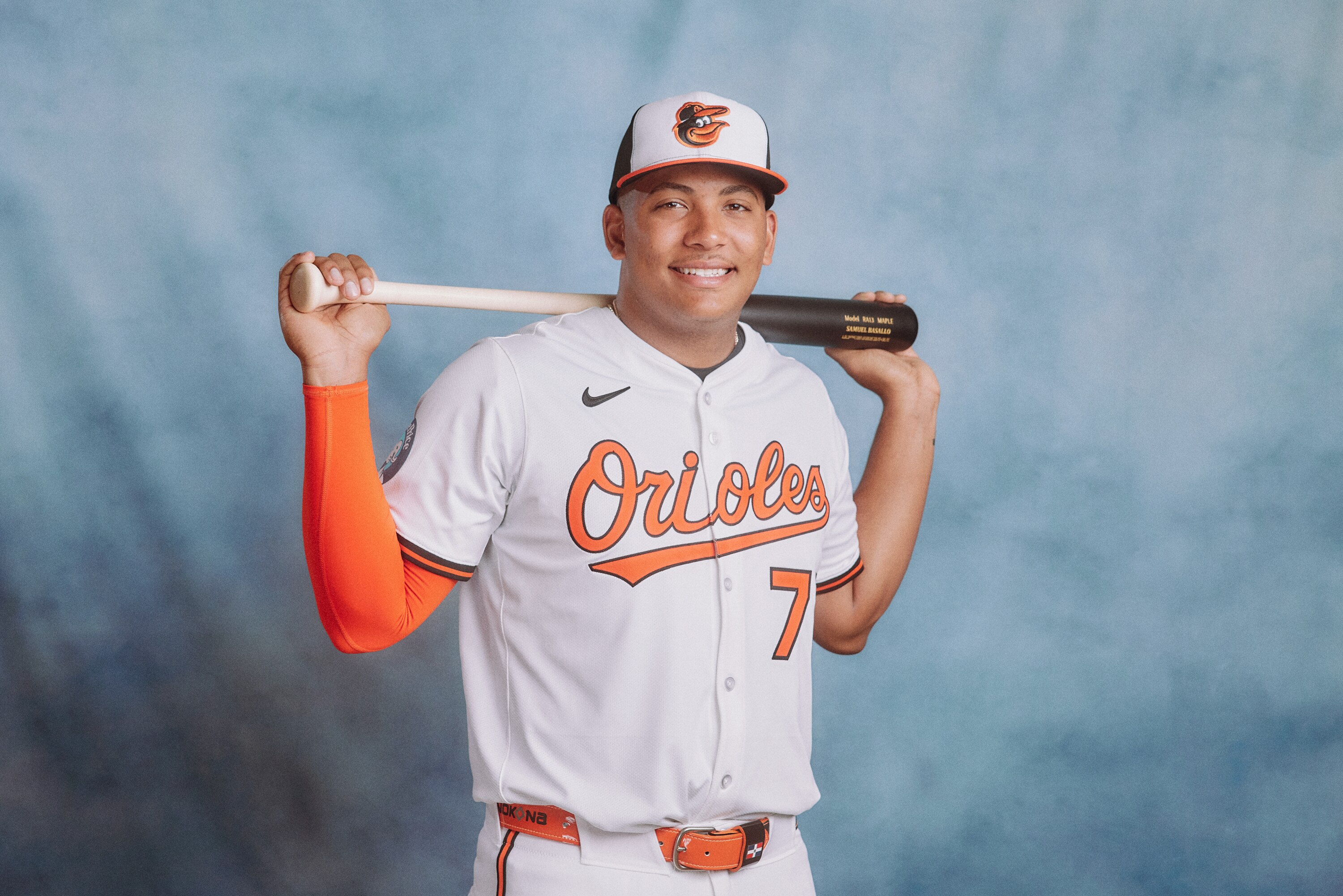 Baltimore Orioles catcher Samuel Basallo photographed during the 2025 Baltimore Orioles Media Day at Ed Smith Stadium in Sarasota, Florida Wednesday February 19, 2025.
