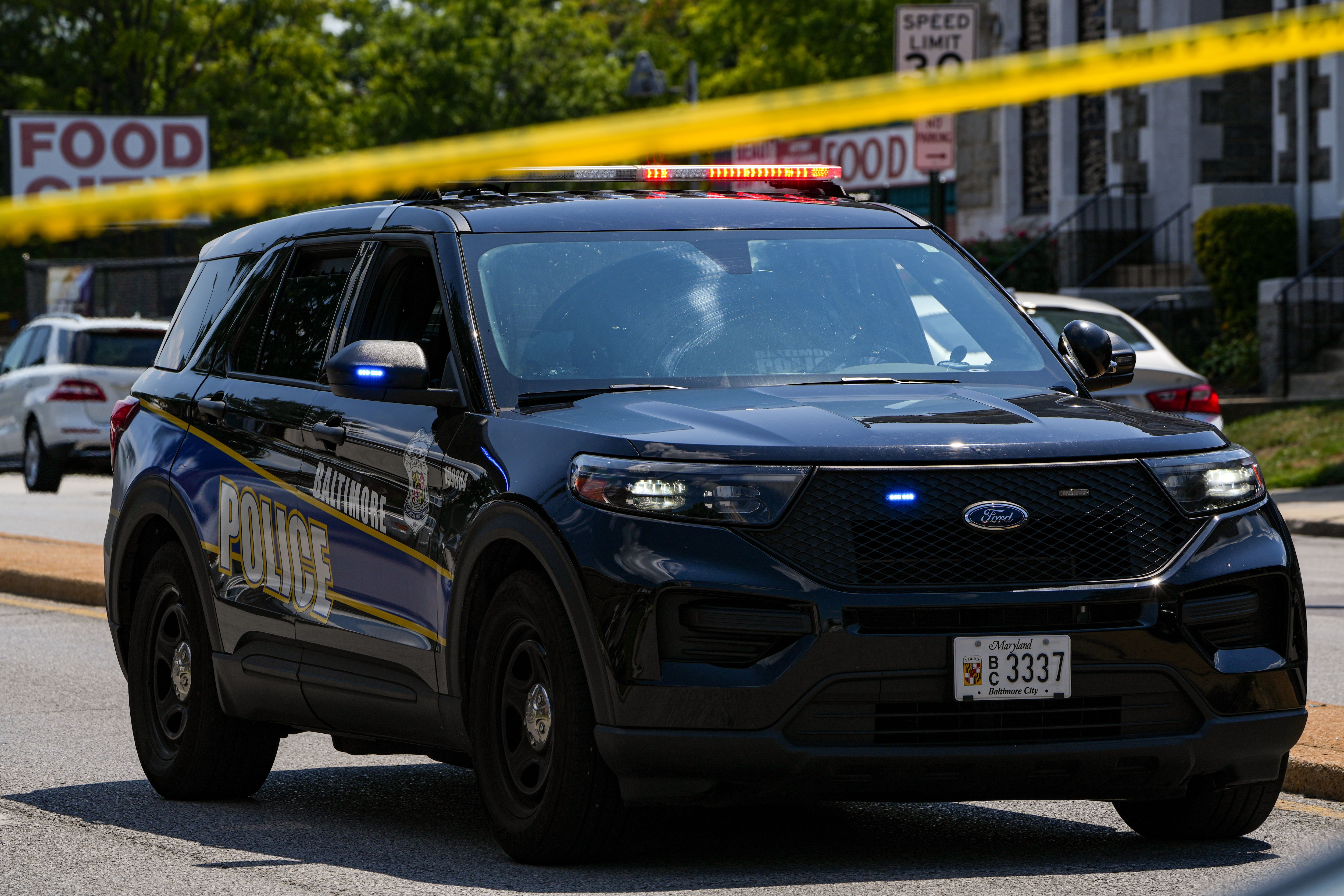 Baltimore Police respond to the corner of Shirley Ave. and Park Heights Ave. after multiple people were shot Wednesday, 8/24/22.