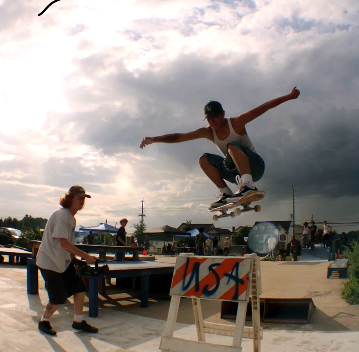 Skaters built their own features and obstacles at Hogspot DIY Skate Park in Germantown on Aug. 2, 2024.