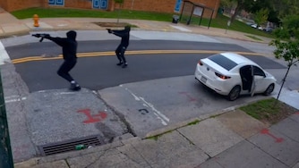 A still from surveillance video released by the Baltimore Police Department on Friday in an attempt to identify people in connection with a drive-by shooting on Wednesday in Baltimore's Upton neighborhood that injured an 11-year-old boy and a man.