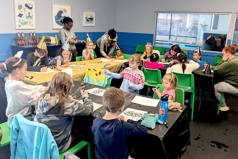 For a kid-friendly New Year's celebration, consider Kids First Swim School in Cockeysville, which features swimming, cupcakes and a countdown to noon.