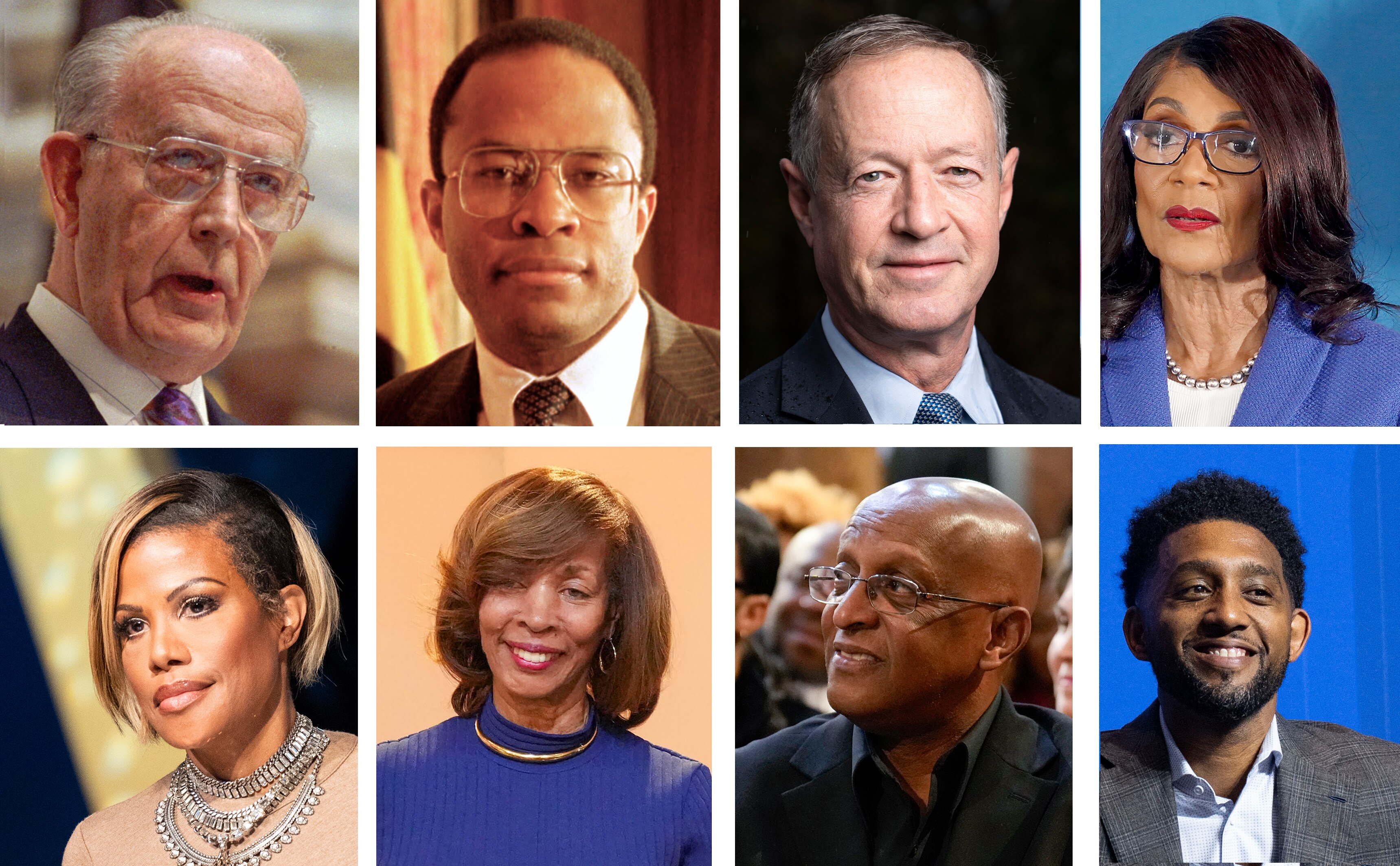 Baltimore mayors from 1971 to present are, top left to right, William Donald Schaefer, Kurt L. Schmoke, Martin J. O'Malley, Sheila Dixon and at bottom left to right, Stephanie C. Rawlings-Blake, Catherine E. Pugh, Bernard C. "Jack" Young and Brandon M. Scott.