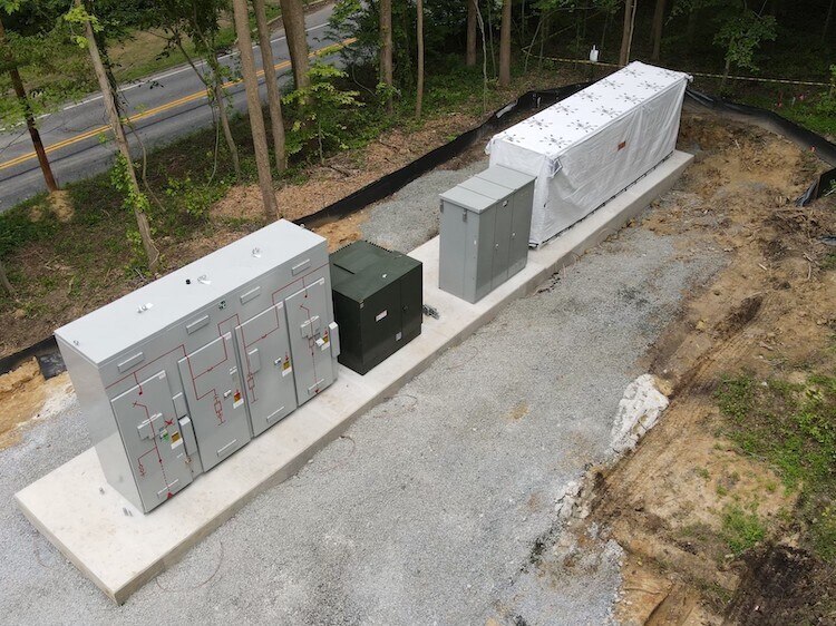 BGE batteries at their Chesapeake Beach facility. The energy company opened the location in 2023 to offset peak-demand power in southern Maryland.