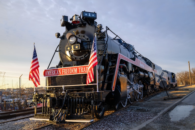 The American Freedom Train at the B&O Railroad Museum in Baltimore.