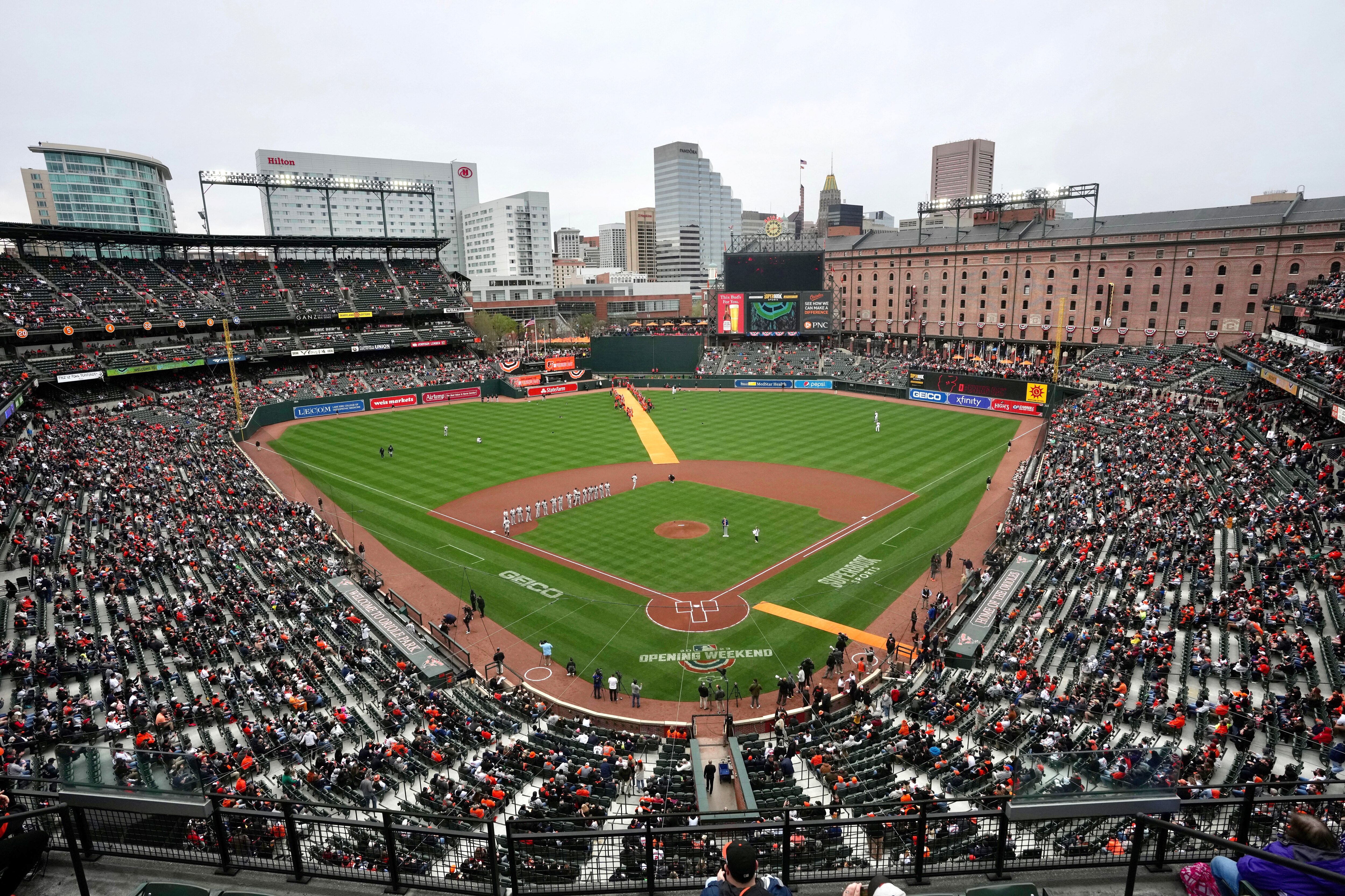 The Orioles’ home opener was delayed a day by rain this season.