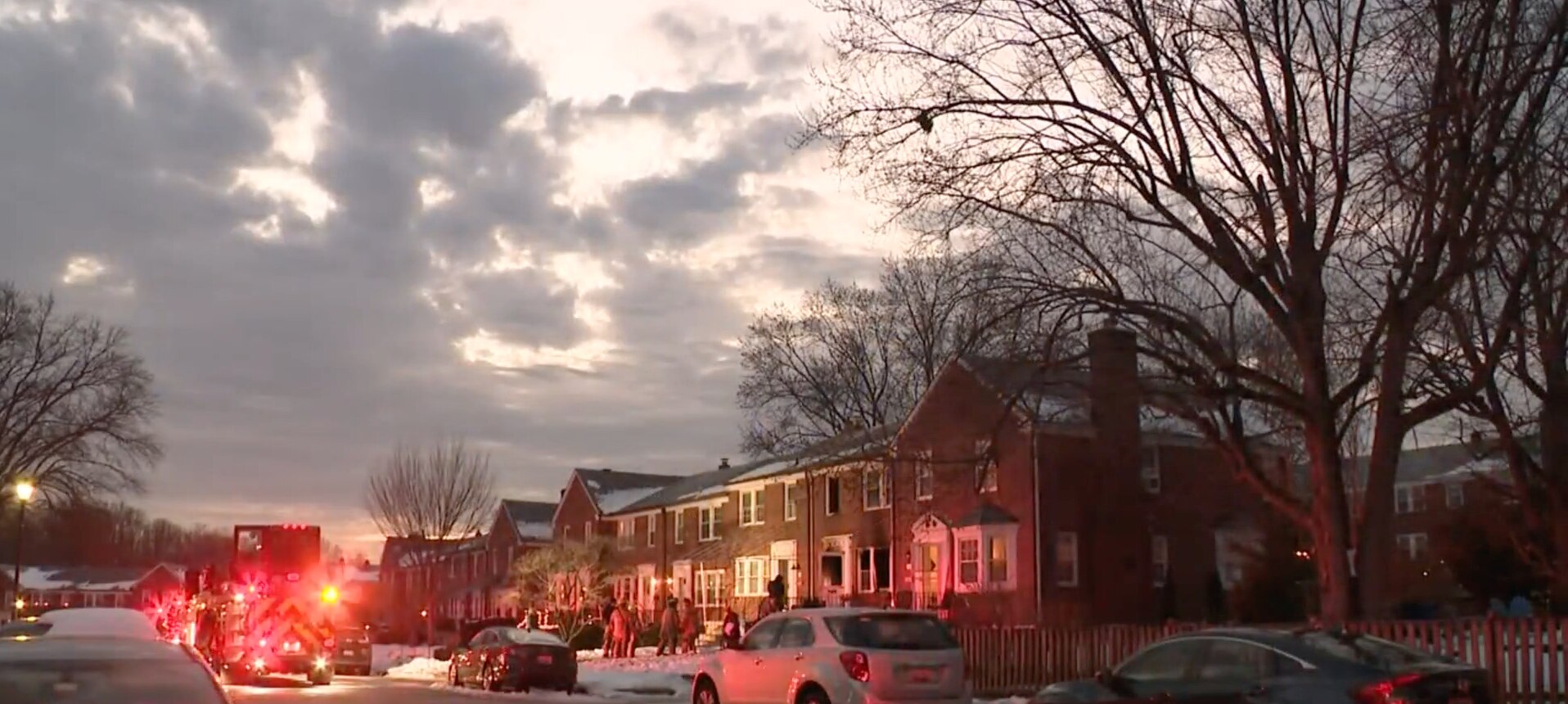 The Baltimore County Fire Department responding to a fatal fire in Catonsville.