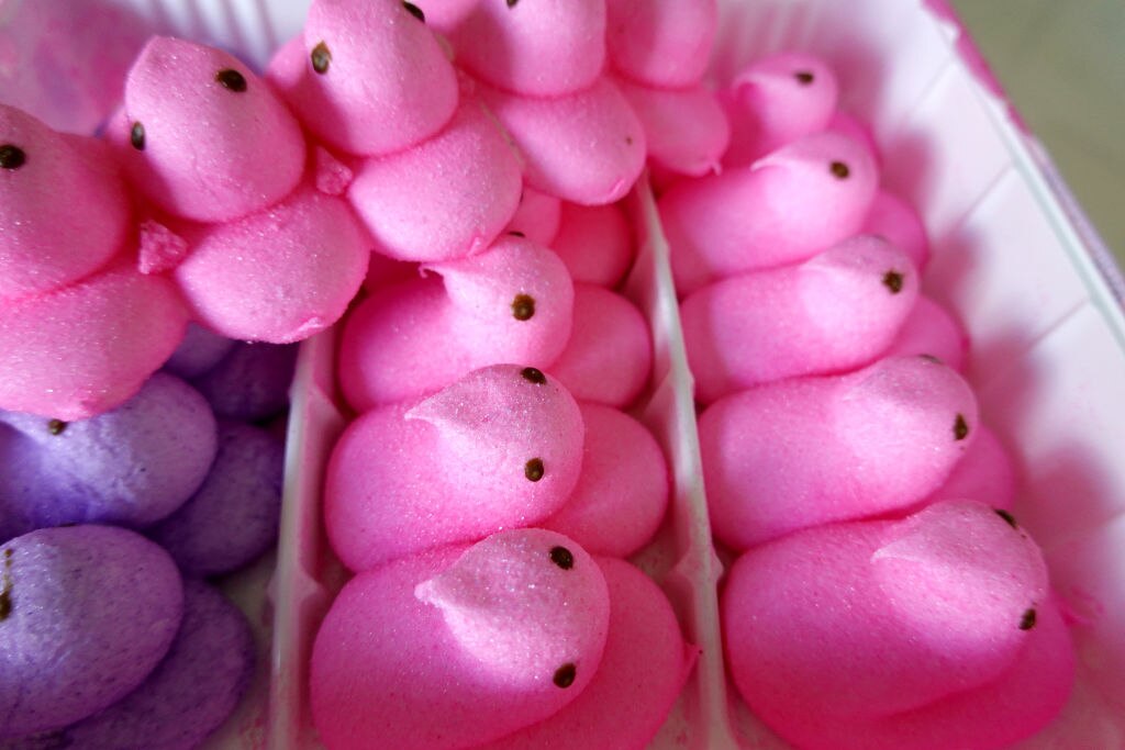 Easter candy Peeps, which contains red dye no. 3, is displayed on April 06, 2023 in Miami, Florida.