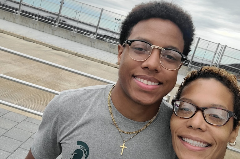 Isaiah Kirby, a 21-year-old Owings Mills native who was studying at Michigan State University, was fatally shot by East Lansing Police Department on April 20. His family, including his mother, Karyn Kirby, right, are calling for justice.