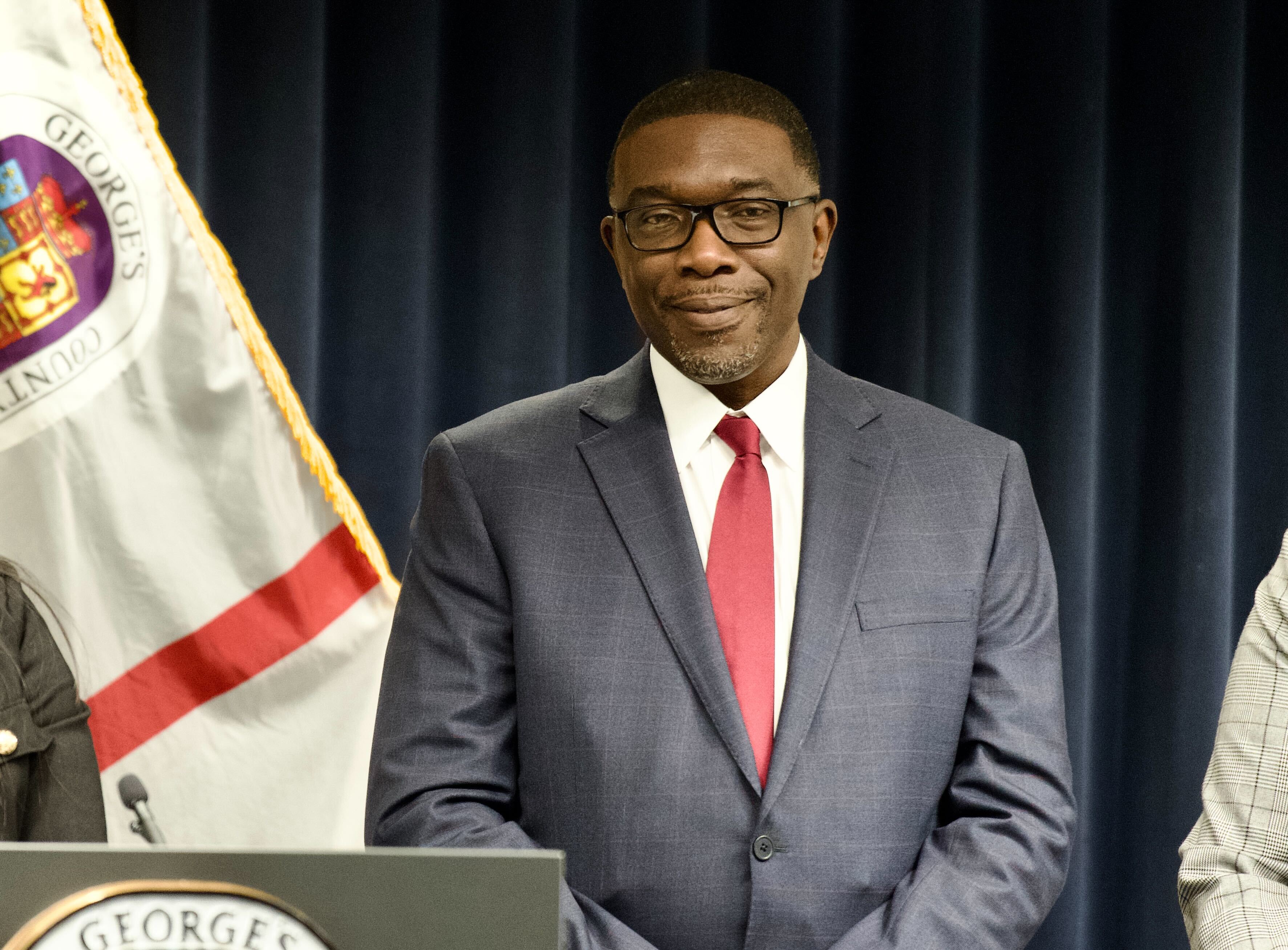 June 1, 2026 - Newly selected Superintendent of Prince George’s County Public Schools, Shawn Joseph, participates in a press conference at the Wayne K. Curry Administration Building in Largo, MD.