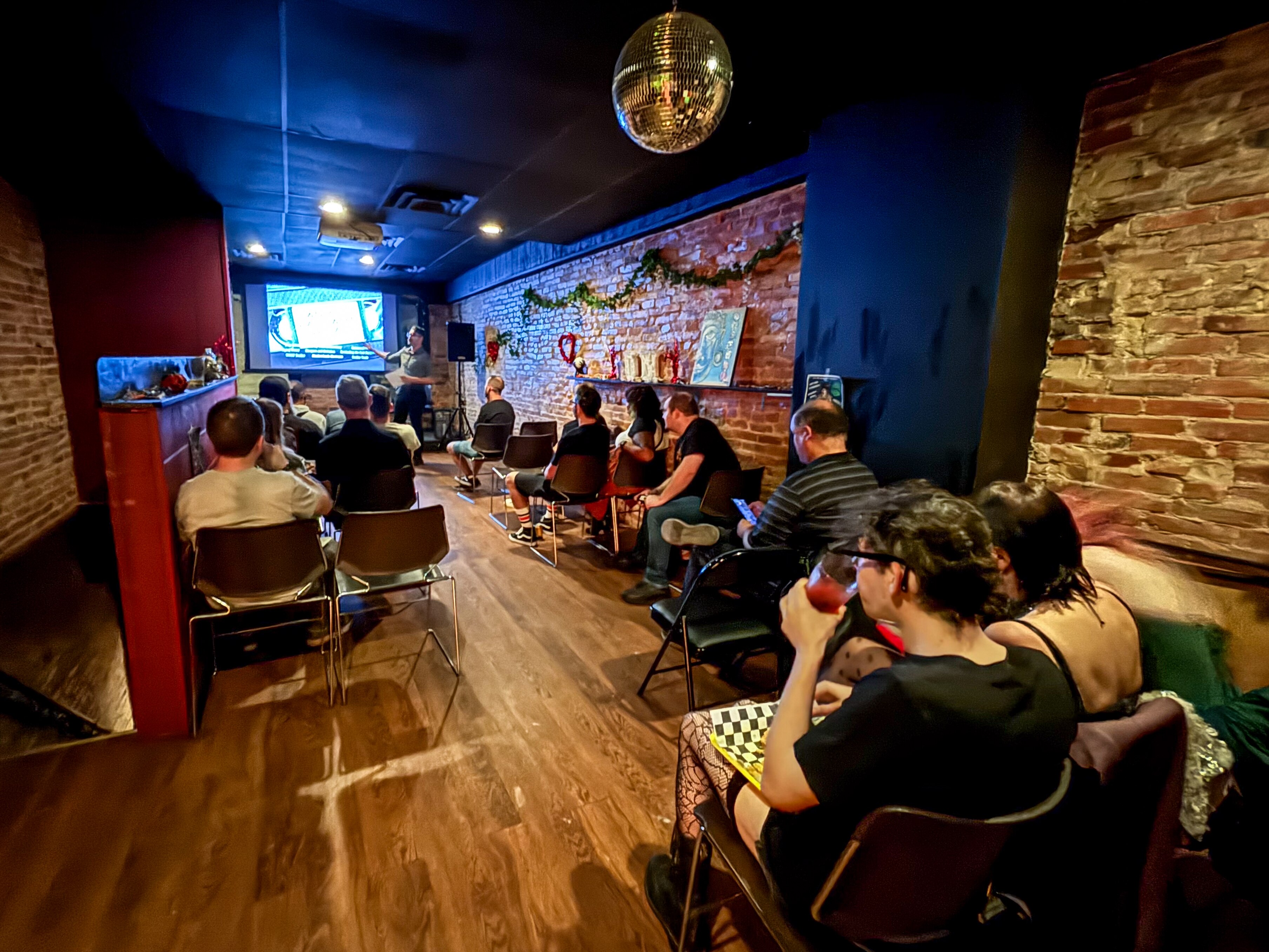 A Bmore Horror Club screening of “WNUF Halloween Special” featuring a talkback with local director Chris LaMartina in September 2024.