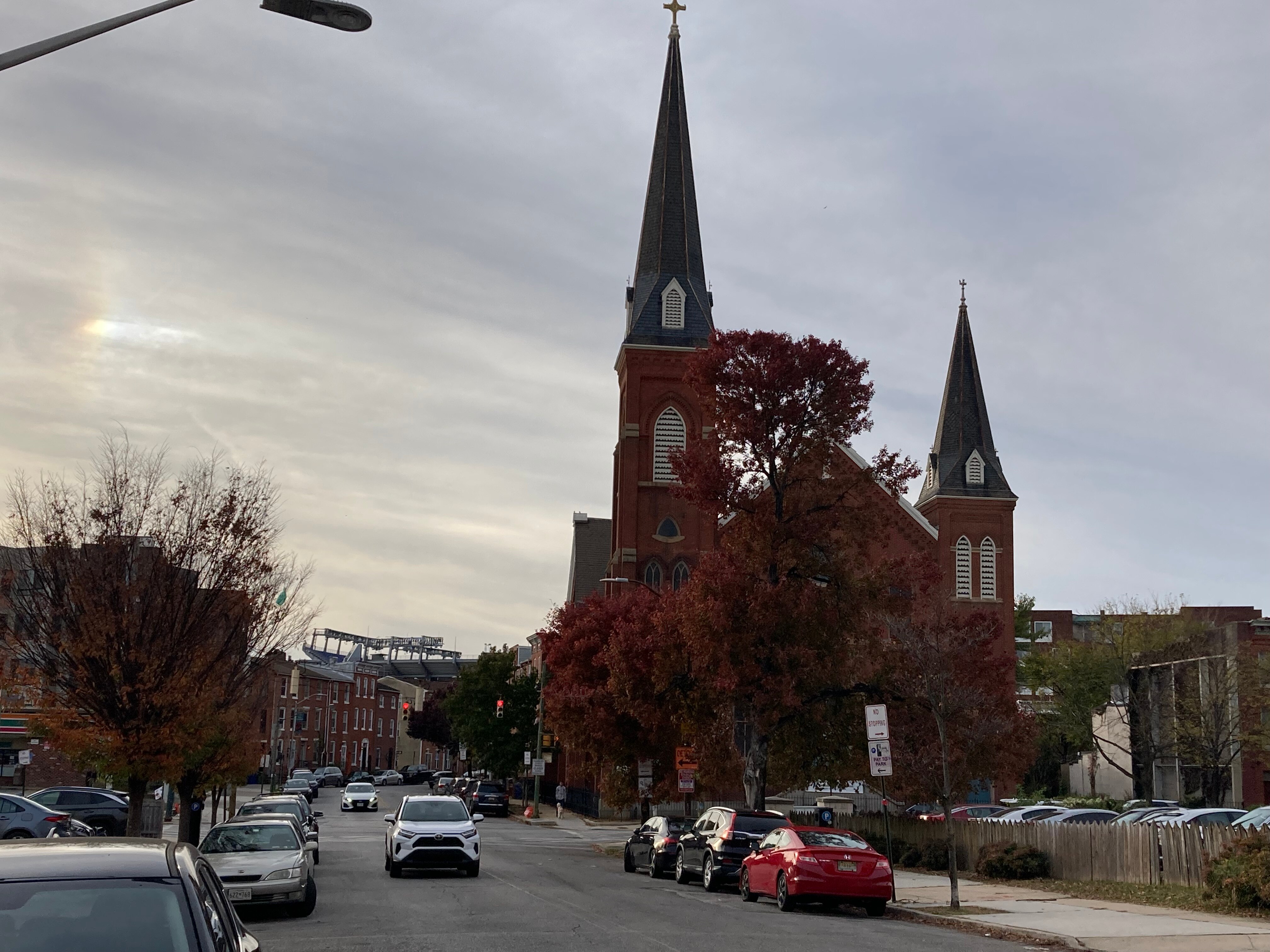 View of West Hamburg Street from intersection with South Charles Street.