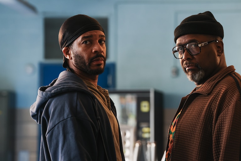 Actors André Holland, left, and Wendell Pierce star in “They Fight,” a boxing movie filmed in Baltimore.